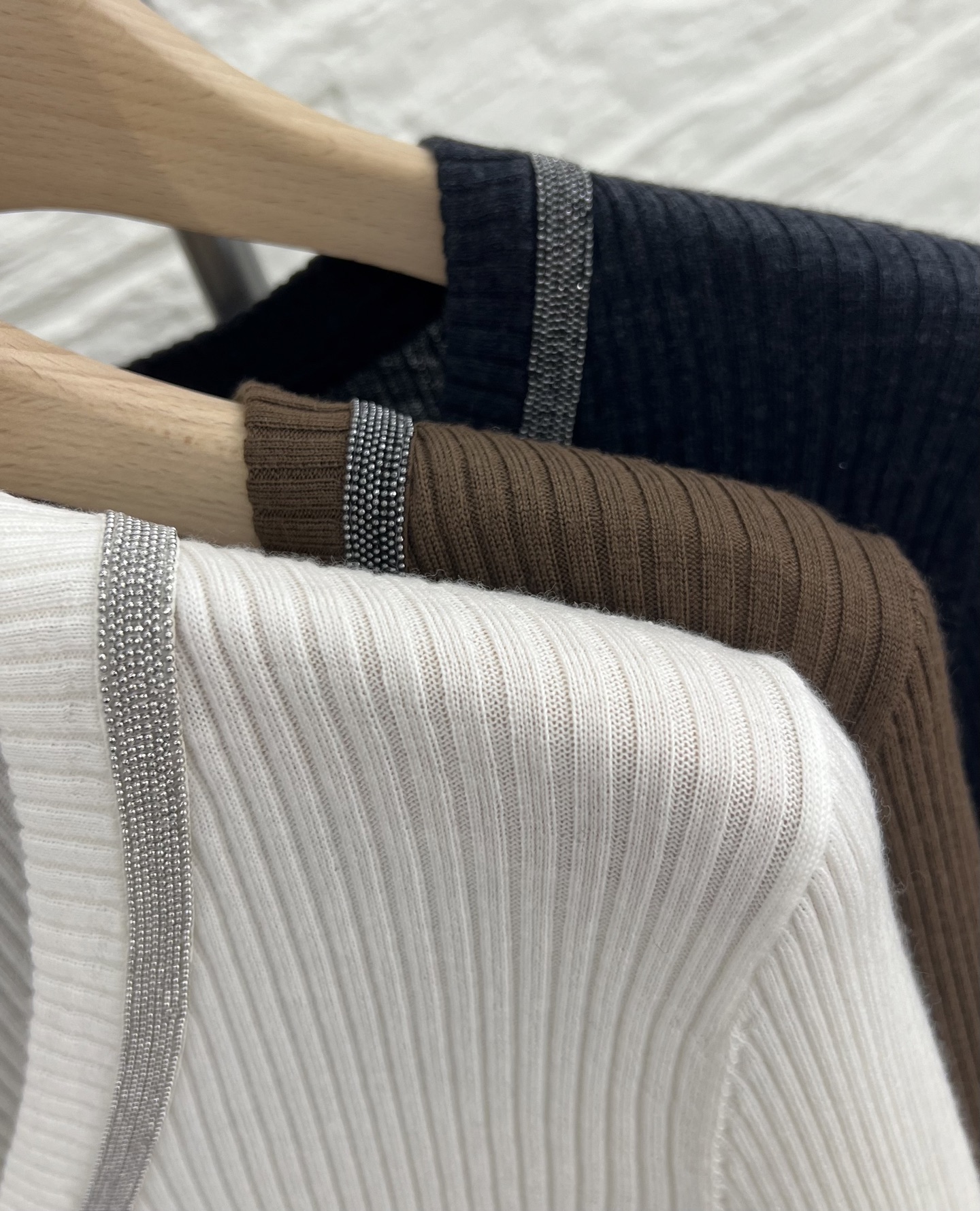 V-Neck Wool Blend Ribbed Knit Sweater for Women - Long Sleeve Pullover Top 7 i1753866470897 4645 0 4