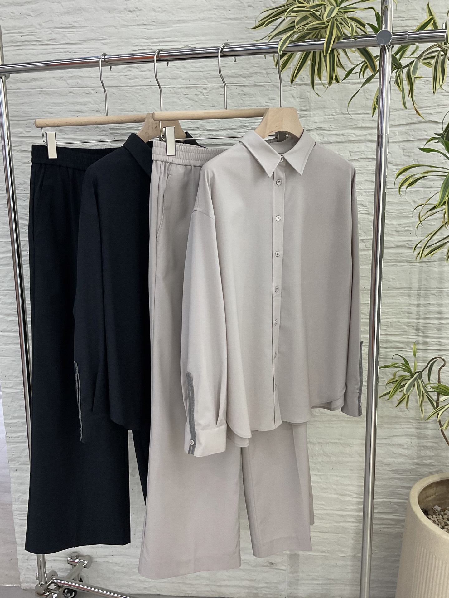 Women's Wool Blend Long Sleeve Button-Down Shirt - Available in Multiple Colors 8 i1755951289033 4601 0 6