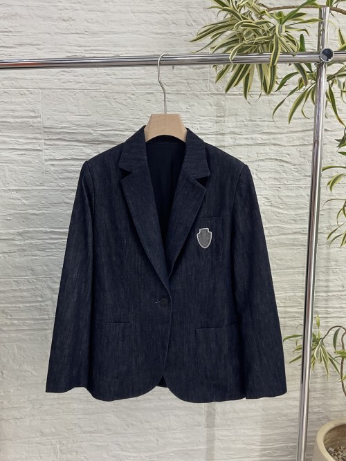 Denim Blazer Women's Cotton Blend Casual Suit Jacket 1 Denim Blazer Women's Cotton Blend Casual Suit Jacket