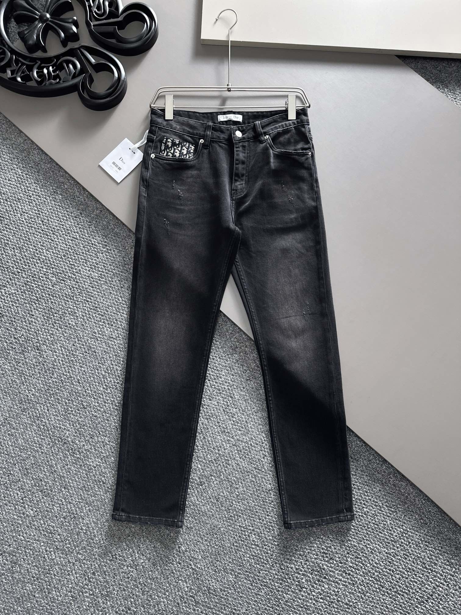 Dior Clothing Jeans Men Cotton Fall/Winter Collection Casual
