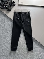 Dior Clothing Pants & Trousers Black Embroidery Men Fall/Winter Collection Casual