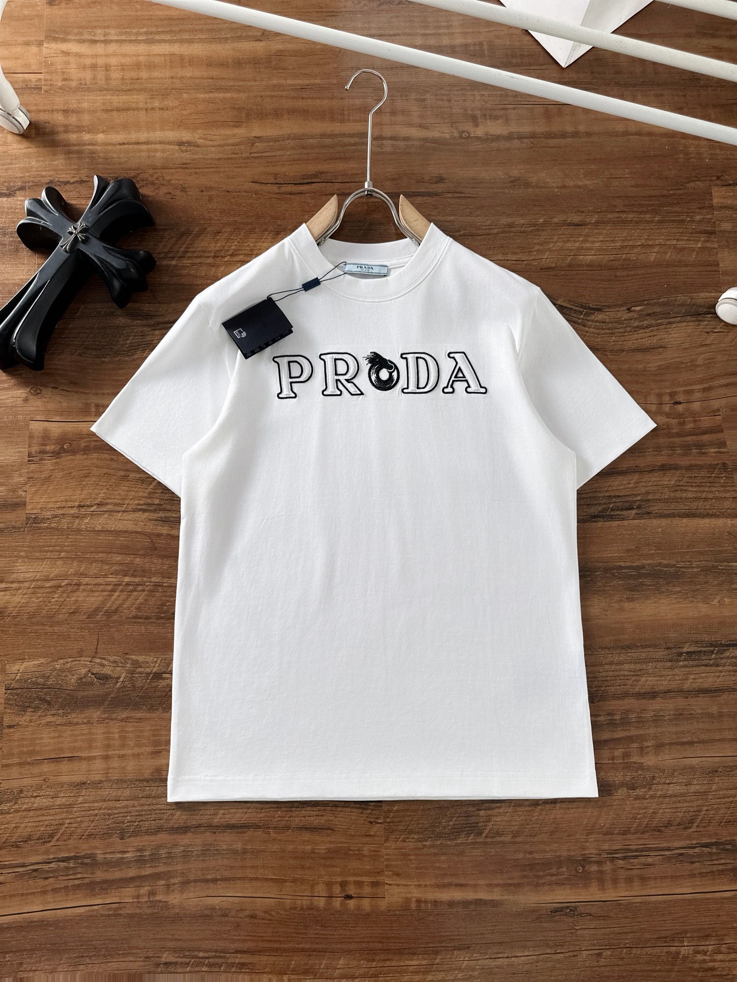 Prada Top
 Clothing T-Shirt Cotton Spring/Summer Collection Fashion Short Sleeve