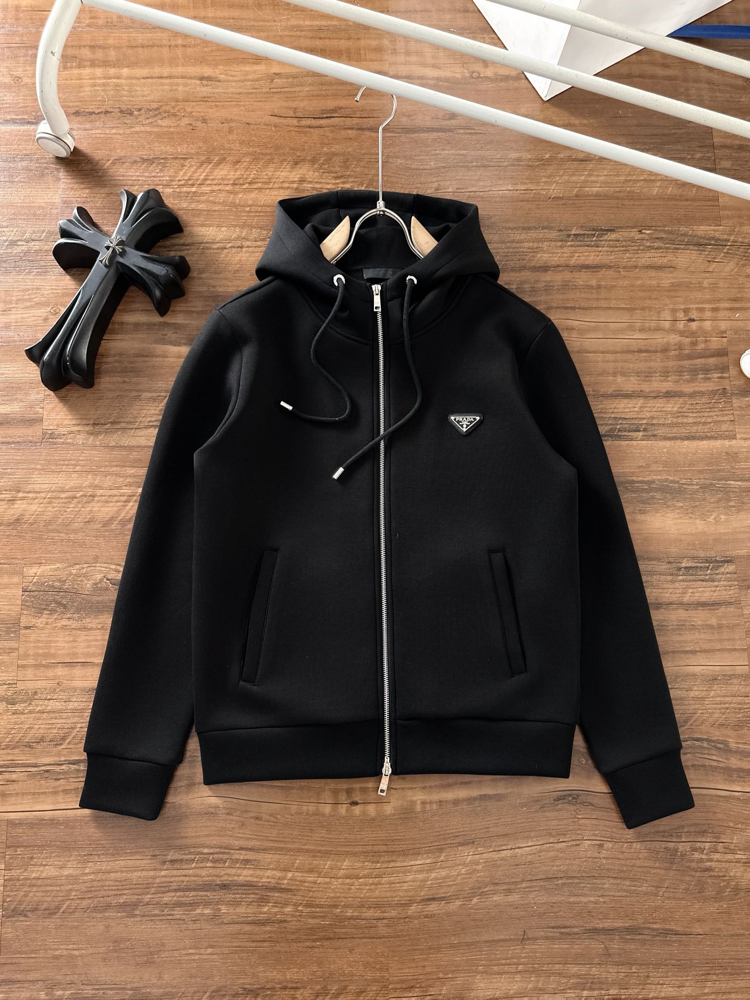 Prada Clothing Coats & Jackets Cotton Fall/Winter Collection Hooded Top