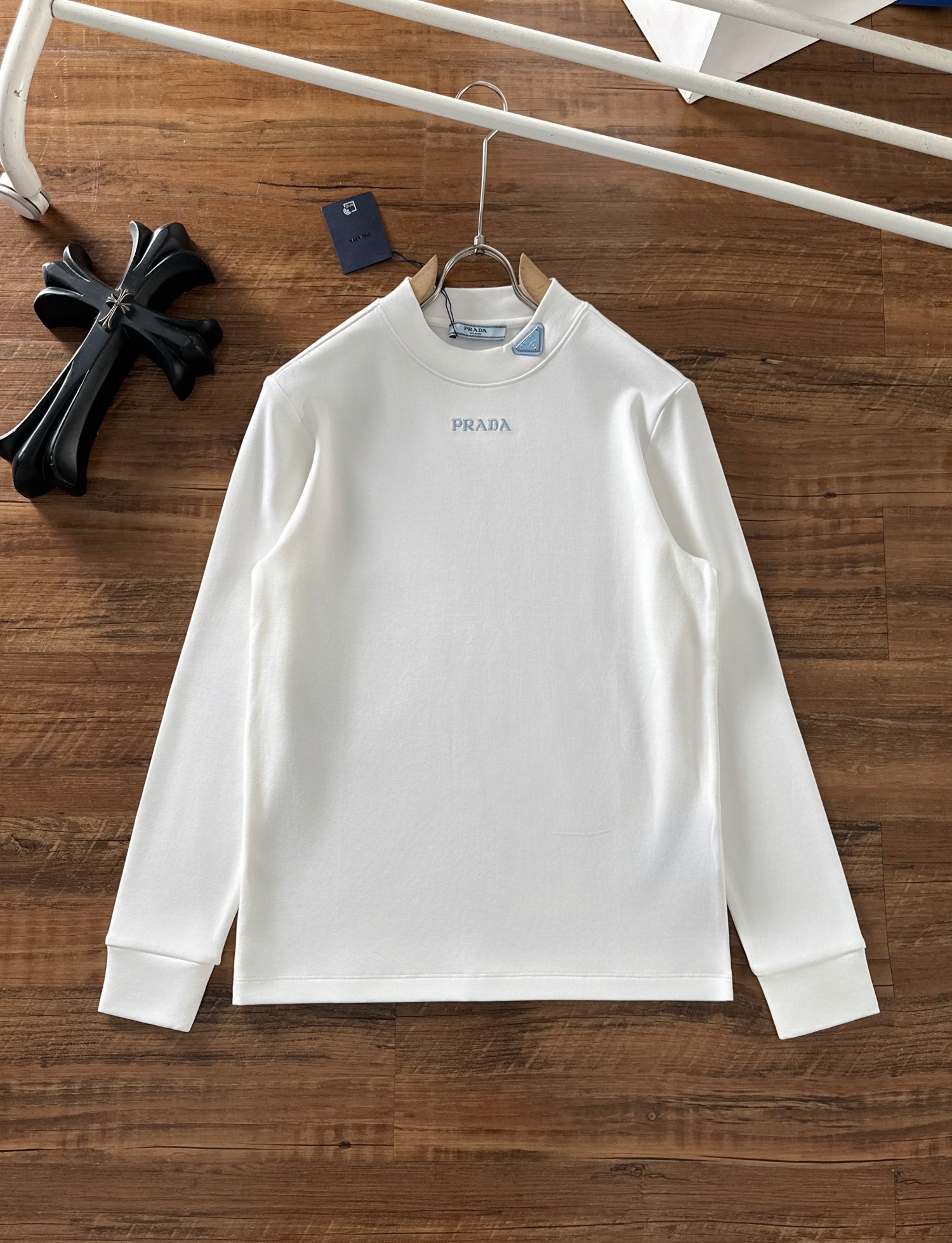 Prada Clothing T-Shirt Men Cotton Fall/Winter Collection Fashion Long Sleeve