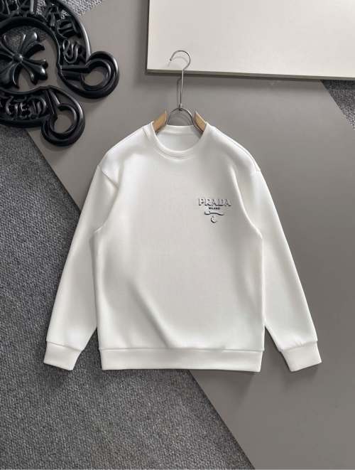 Prada Milano Logo Embroidered Cotton Blend Sweatshirt Elegant & Stylish 1 Prada Milano Logo Embroidered Cotton Blend Sweatshirt Elegant & Stylish