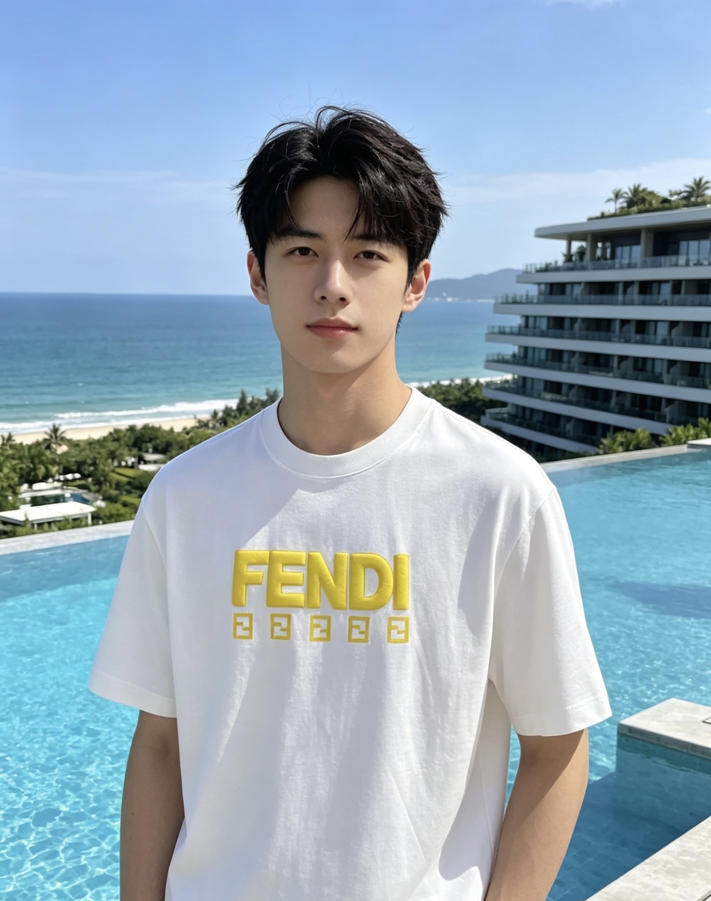 NO:858676,Fendi Fendi 2026ss new spring and summer new debut counter latest short-sleeved round neck T-shirt high-end custom design avant-garde fashion!  The brand logo is designed with heavy craftsmanship. High-end customized pure cotton fabric. Soft to the touch. Comfortable to wear. Exquisite stitching at the counter level. Fine workmanship. The upper body effect is incomparably handsome!  A must-have item for a stylish man!  Color Black White Size S-XXL,,fendi,fendi,T-shirt,tees,t-shirt,19860909Fendi 芬迪 2026ss 春夏新款首发专柜最新款短袖圆领T恤 高端订制 设计前卫时尚！品牌logo重工艺设计 高端定制纯棉面料.手感柔软.穿着舒适.专柜级别精致车线.做工精细.上身效果无敌帅气！型男必备单品！ 颜色黑色 白色 码数S-XXL,,fendi,fendi,T-shirt,tees，t-shirt,,Men's clothing