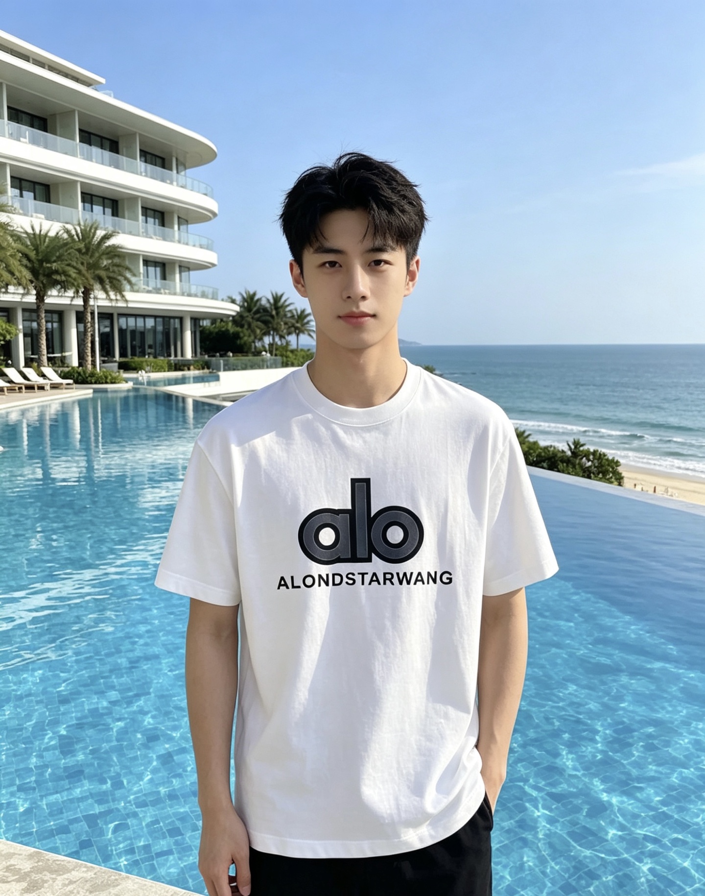 NO:858698,ALO 2026ss new spring and summer new debut counter, the latest short-sleeved round neck T-shirt, high-end custom design, avant-garde and fashionable!  The brand logo is designed with heavy craftsmanship. High-end customized pure cotton fabric. Soft to the touch. Comfortable to wear. Exquisite stitching at the counter level. Fine workmanship. The upper body effect is incomparably handsome!  A must-have item for a stylish man!  Color Black White Size S-XXL, T-shirt, tees, t-shirt,19860909ALO 2026ss 春夏新款首发专柜最新款短袖圆领T恤 高端订制 设计前卫时尚！品牌logo重工艺设计 高端定制纯棉面料.手感柔软.穿着舒适.专柜级别精致车线.做工精细.上身效果无敌帅气！型男必备单品！ 颜色黑色 白色 码数S-XXL,,T-shirt,tees，t-shirt,,Men's clothing