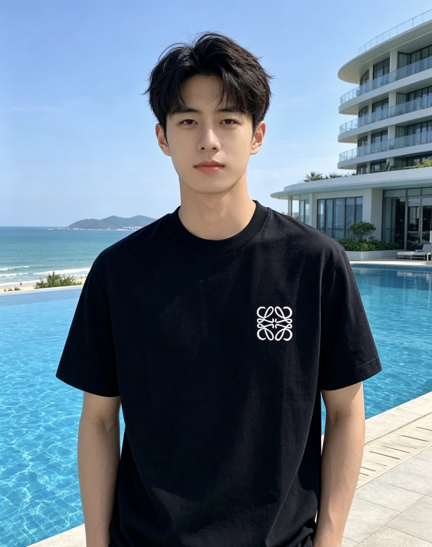 NO:856414,Loewe 2026ss new spring and summer new debut counter latest short-sleeved round neck T-shirt high-end custom design avant-garde fashion!  The brand logo is designed with heavy craftsmanship. High-end customized pure cotton fabric. Soft to the touch. Comfortable to wear. Exquisite stitching at the counter level. Fine workmanship. The upper body effect is incomparably handsome!  A must-have item for a stylish man!  Color Black White Light Blue Size S-XXL,,loewe,loewe,T-shirt,tees,t-shirt,19860909Loewe 罗意威 2026ss 春夏新款首发专柜最新款短袖圆领T恤 高端订制 设计前卫时尚！品牌logo重工艺设计 高端定制纯棉面料.手感柔软.穿着舒适.专柜级别精致车线.做工精细.上身效果无敌帅气！型男必备单品！ 颜色黑色 白色 浅蓝 码数S-XXL,,loewe,loewe,T-shirt,tees，t-shirt,,Men's clothing