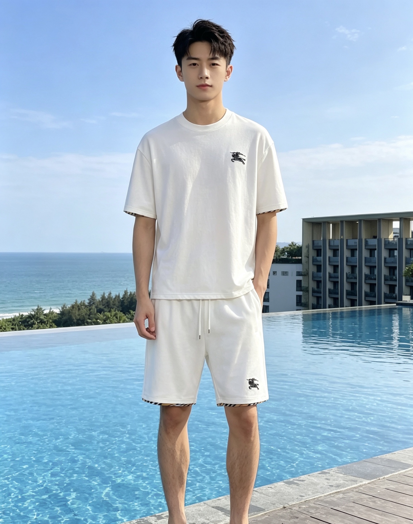 NO:856513,/set Burberry Burberry 2026ss latest spring and summer suit, same style for men and women, classic design short-sleeved T-shirt shorts suit, customized pure cotton fabric, soft to the touch, comfortable to wear, fine workmanship. The upper body effect is invincible and handsome, color white, code number 48-56,, burberry, burberry, shorts, T-shirt, tees, t-shirt,19860909/套 Burberry 巴宝莉 2026ss春夏最新款套装,男女同款,经典设计短袖T恤短裤套装,定制纯棉面料,手感柔软,穿着舒适,做工精细.上身效果无敌帅气, 颜色白色 码数48-56,,burberry,burberry,shorts,T-shirt,tees，t-shirt,,Men's clothing