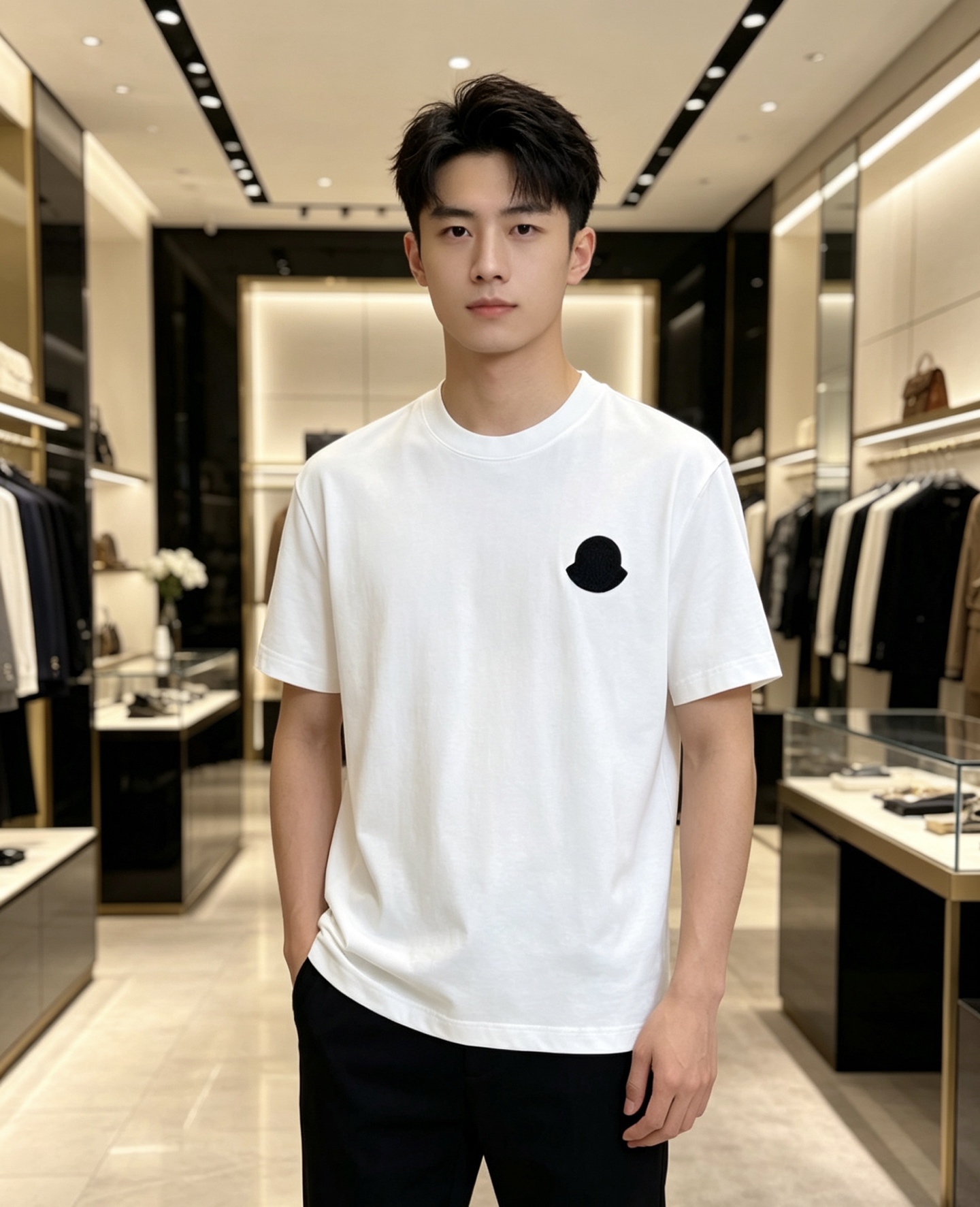 NO:839989,Moncler 2026ss new spring and summer new debut counter latest short-sleeved round neck T-shirt high-end custom design avant-garde fashion!  The brand logo is designed with heavy craftsmanship. High-end customized pure cotton fabric. Soft to the touch. Comfortable to wear. Exquisite stitching at the counter level. Fine workmanship. The upper body effect is incomparably handsome!  A must-have item for a stylish man!  Color Black White Size S-XXL,,Moncler,T-shirt,tees,t-shirt,19860909Moncler 蒙口 2026ss 春夏新款首发专柜最新款短袖圆领T恤 高端订制 设计前卫时尚！品牌logo重工艺设计 高端定制纯棉面料.手感柔软.穿着舒适.专柜级别精致车线.做工精细.上身效果无敌帅气！型男必备单品！ 颜色黑色 白色 码数S-XXL,,Moncler,T-shirt,tees，t-shirt,,Men's clothing