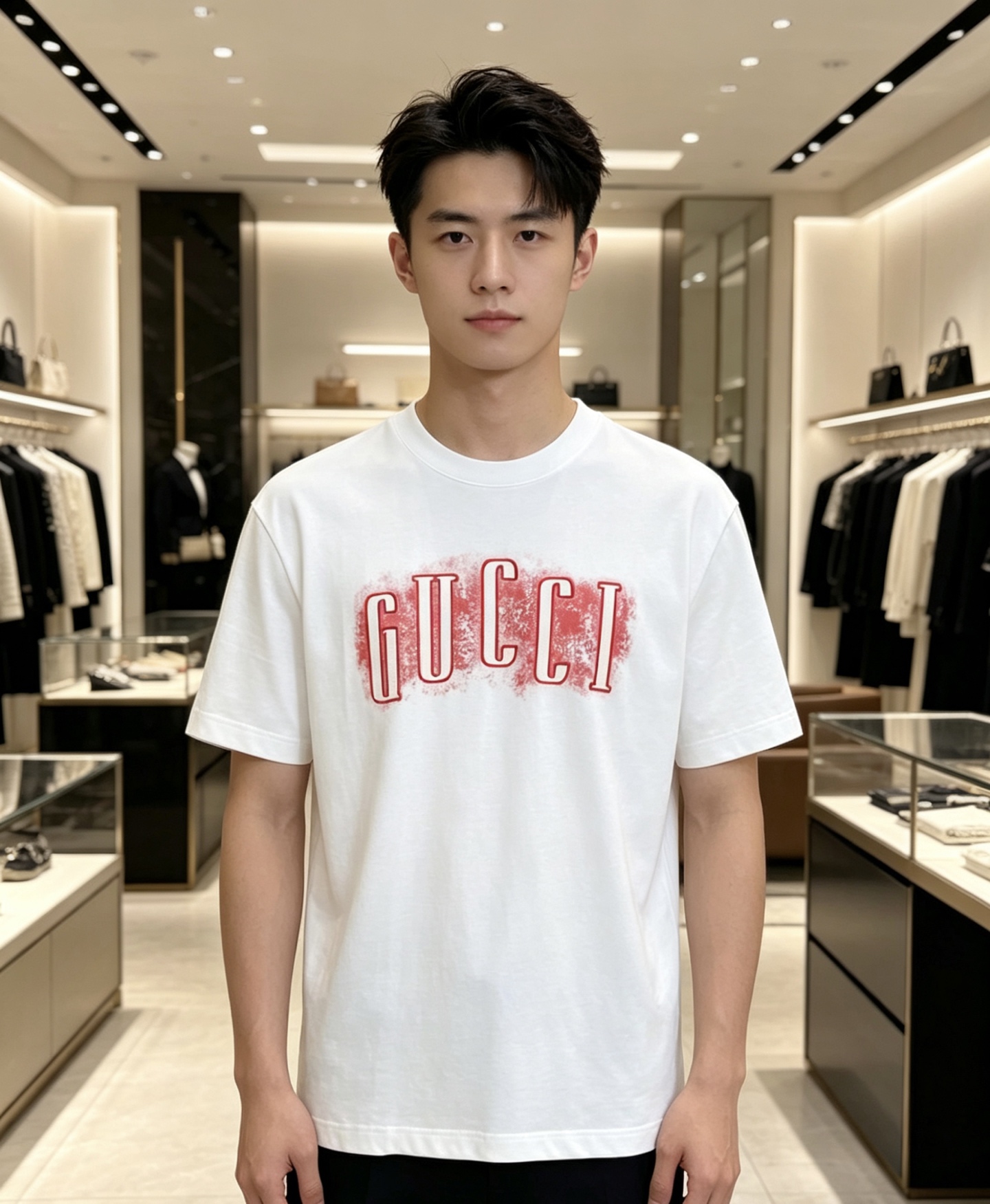 NO:840007,Gucci Gucci 2026ss new spring and summer new debut counter latest short-sleeved round neck T-shirt high-end custom design avant-garde fashion!  The brand logo is designed with heavy craftsmanship. High-end customized pure cotton fabric. Soft to the touch. Comfortable to wear. Exquisite stitching at the counter level. Fine workmanship. The upper body effect is incomparably handsome!  A must-have item for a stylish man!  Color Black White Size S-XXL,,gucci,T-shirt,tees,t-shirt,19860909Gucci 古奇 2026ss 春夏新款首发专柜最新款短袖圆领T恤 高端订制 设计前卫时尚！品牌logo重工艺设计 高端定制纯棉面料.手感柔软.穿着舒适.专柜级别精致车线.做工精细.上身效果无敌帅气！型男必备单品！ 颜色黑色 白色 码数S-XXL,,gucci,T-shirt,tees，t-shirt,,Men's clothing