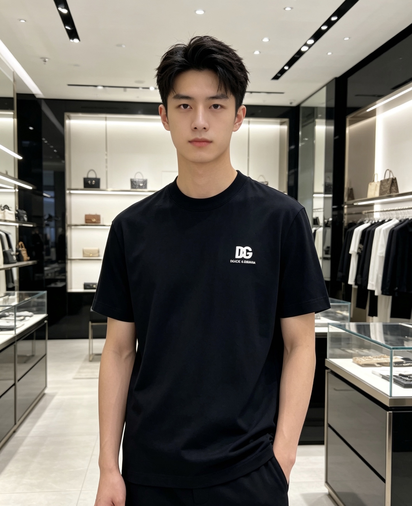 DG 2026ss 春夏新款首发专柜最新款短袖圆领T恤 高端订制 设计前卫时尚！品牌logo重工艺设计 