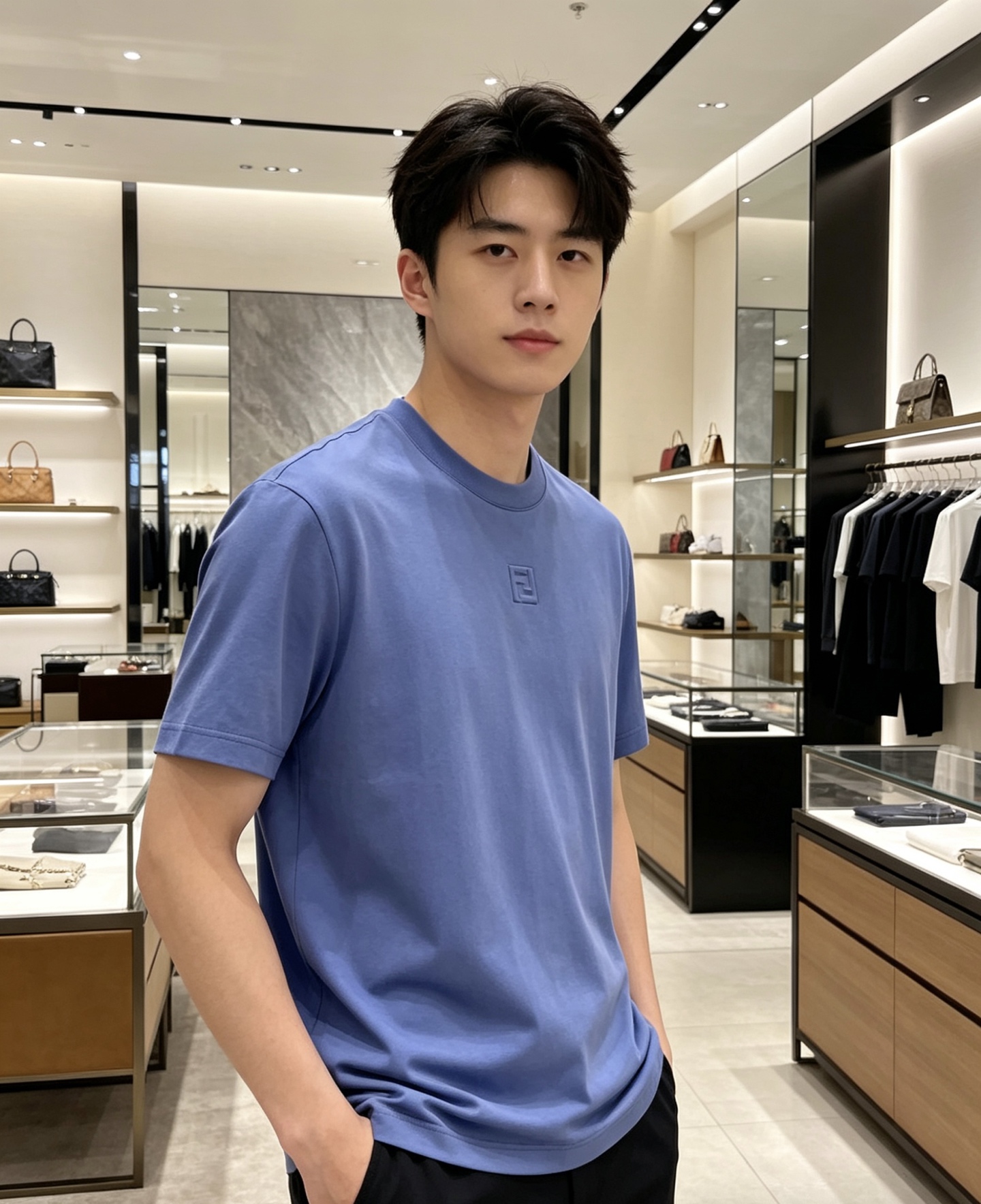 NO:840018,Fendi Fendi 2026ss new spring and summer new debut counter latest short-sleeved round neck T-shirt high-end custom design avant-garde fashion!  The brand logo is designed with heavy craftsmanship. High-end customized pure cotton fabric. Soft to the touch. Comfortable to wear. Exquisite stitching at the counter level. Fine workmanship. The upper body effect is incomparably handsome!  A must-have item for a stylish man!  Color Black White Gray Khaki Blue Size S-XXL,,fendi,fendi,T-shirt,tees,t-shirt,19860909Fendi 芬迪 2026ss 春夏新款首发专柜最新款短袖圆领T恤 高端订制 设计前卫时尚！品牌logo重工艺设计 高端定制纯棉面料.手感柔软.穿着舒适.专柜级别精致车线.做工精细.上身效果无敌帅气！型男必备单品！ 颜色黑色 白色 灰色 卡其色 蓝色 码数S-XXL,,fendi,fendi,T-shirt,tees，t-shirt,,Men's clothing