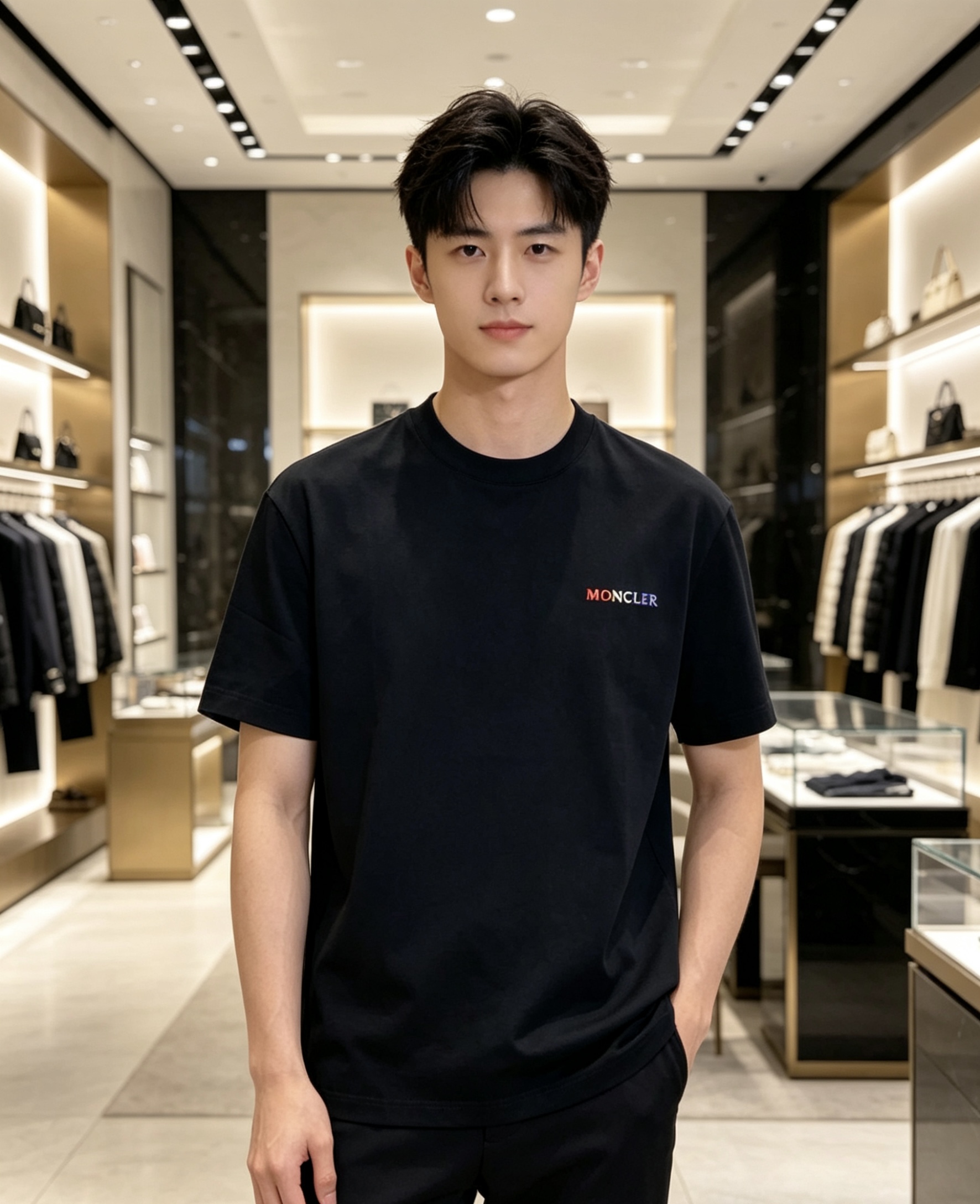 Moncler 蒙口✨2026春夏新款撞色字母刺绣T恤 | 黑/白双色2026春夏必入的品牌基础款，领口