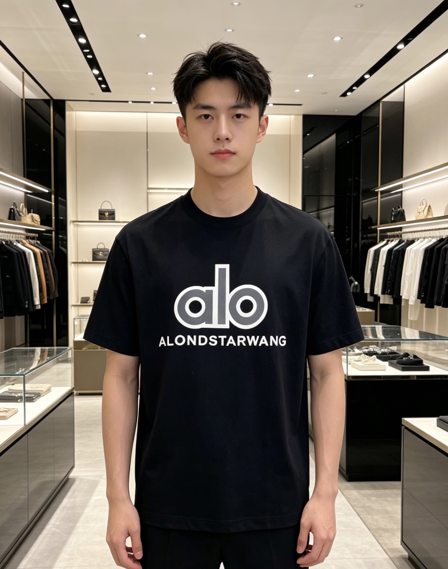 ALO 2026ss 春夏新款首发专柜最新款短袖圆领T恤 高端订制 设计前卫时尚！品牌logo重工艺设计