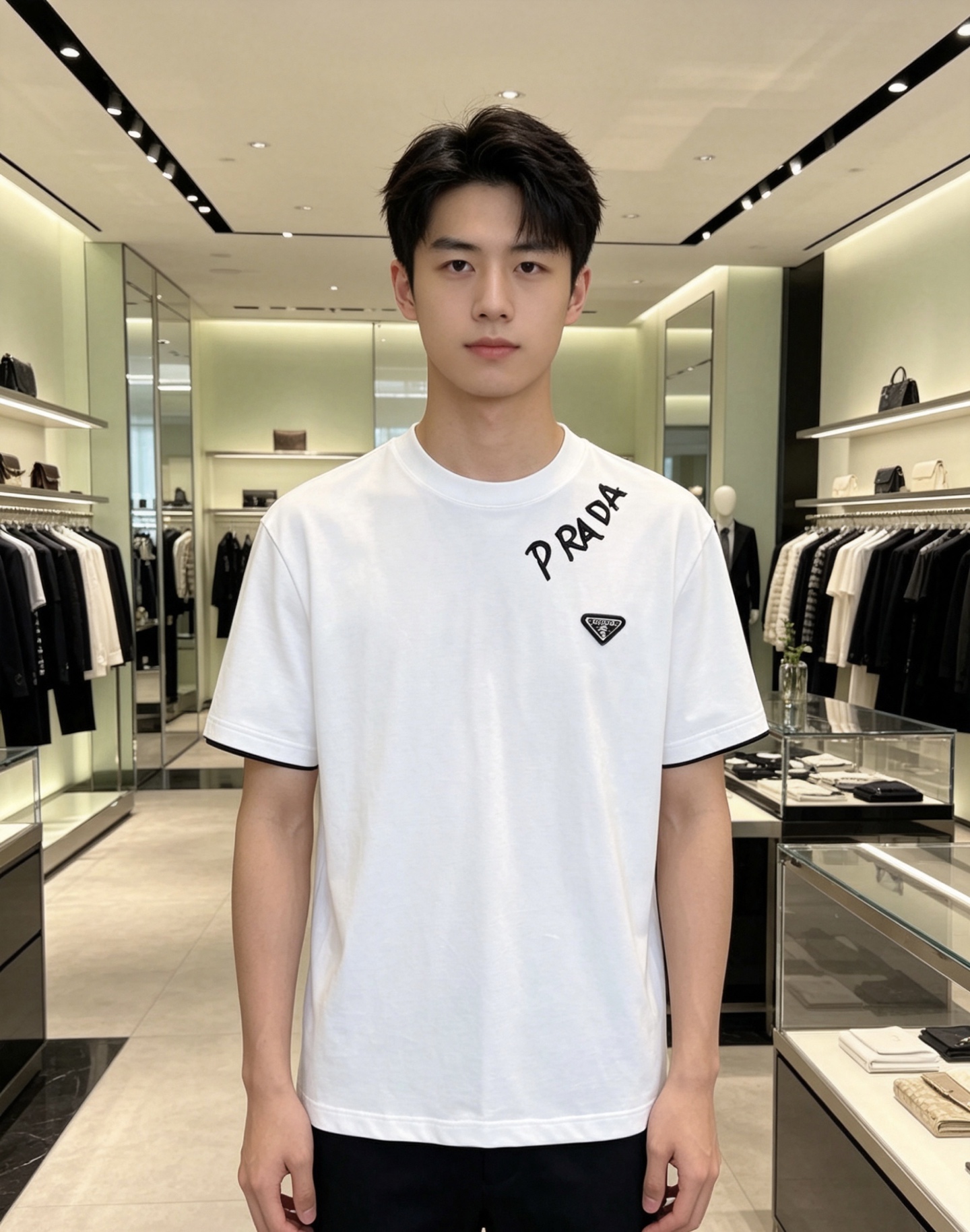 Prada 普拉达 2026ss 春夏新款首发专柜最新款短袖圆领T恤 高端订制 设计前卫时尚！品牌log
