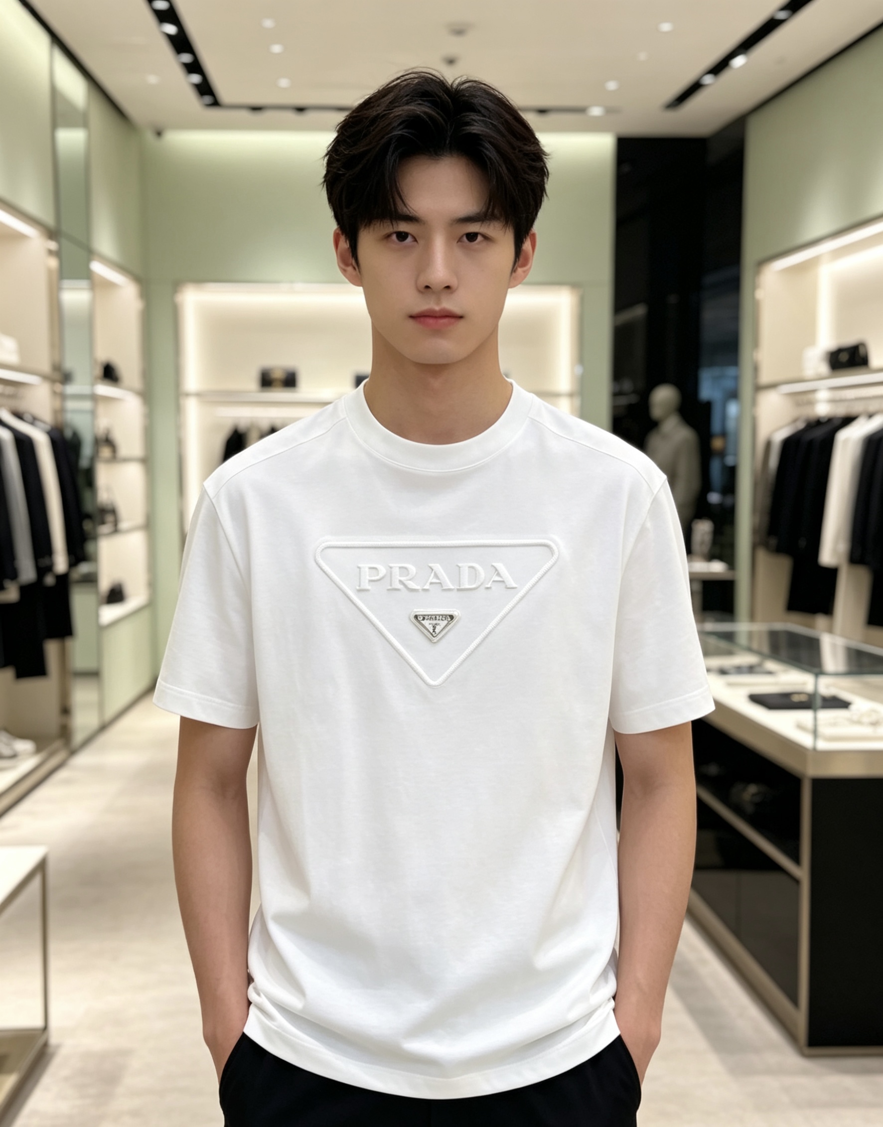 Prada 普拉达 2026ss 春夏新款首发专柜最新款短袖圆领T恤 高端订制 设计前卫时尚！品牌log