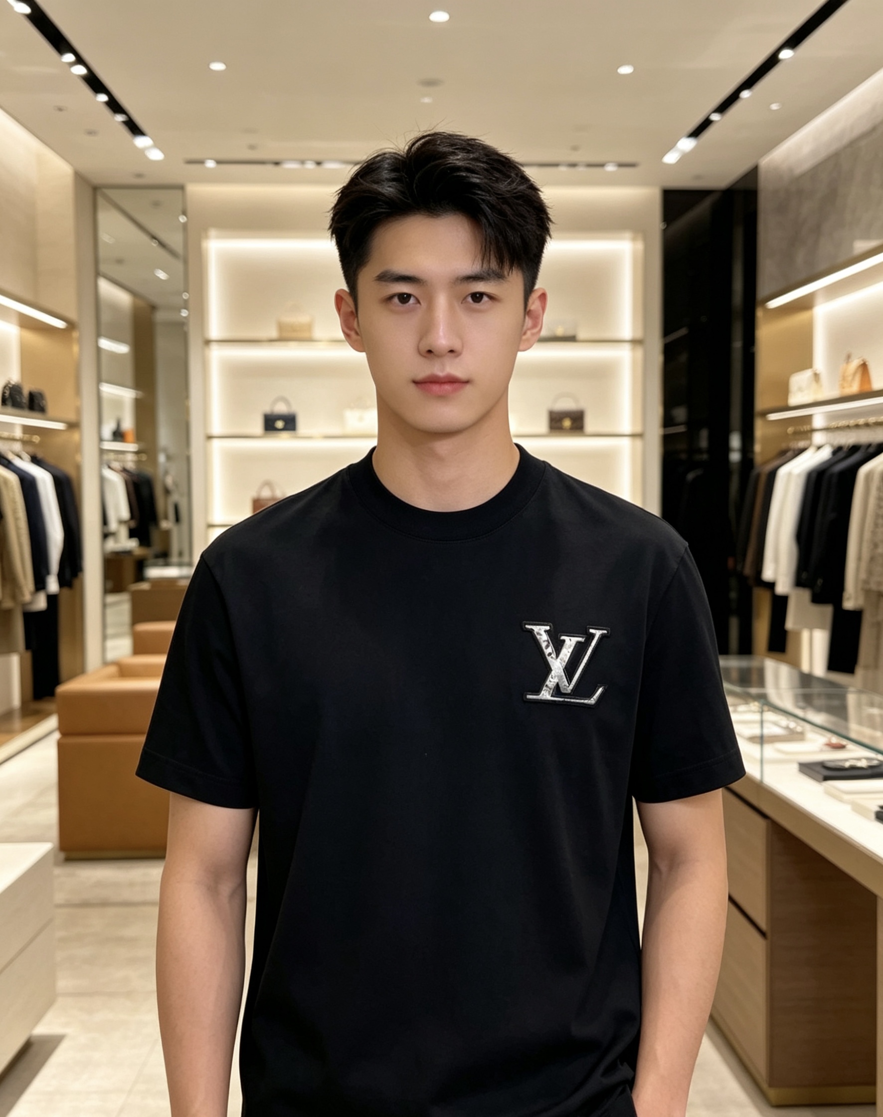 LV 2026ss 春夏新款首发专柜最新款短袖圆领T恤 高端订制 设计前卫时尚！品牌logo重工艺设计 