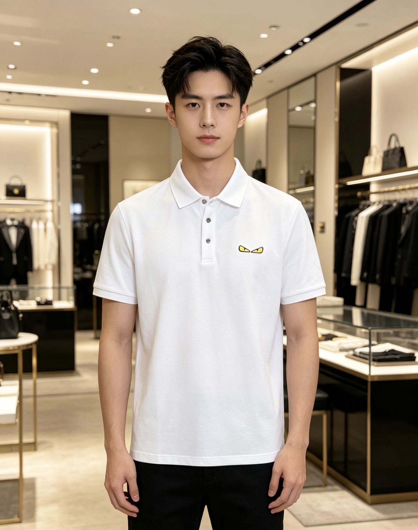 NO:840001,Fendi Fendi 2026ss new spring and summer new debut counter latest POLO shirt high-end custom design avant-garde fashion!  The brand logo is designed with heavy craftsmanship. High-end customized 230g fabric. Soft to the touch. Comfortable to wear. Exquisite stitching at the counter level. Fine workmanship. The upper body effect is incomparably handsome!  A must-have item for a stylish man!  Color Black White Size M-3XL,,fendi,fendi,19860909Fendi 芬迪 2026ss春夏新款首发专柜最新POLO衫 高端订制 设计前卫时尚！品牌logo重工艺设计 高端定制230克面料.手感柔软.穿着舒适.专柜级别精致车线.做工精细.上身效果无敌帅气！型男必备单品！ 颜色黑色 白色 码数M-3XL,,fendi,fendi,,Men's clothing
