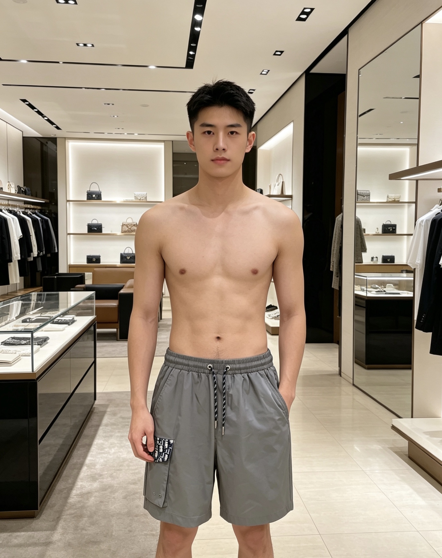 NO:840038,Dior Dior  2026ss summer Oblique presbyopic splicing casual shorts, available in navy blue/grey, combine the brand's iconic presbyopic elements with minimalist tailoring to create a high-end texture. Made of high-density anti-wrinkle nylon fabric, the upper body is light and breathable, with a smooth drape, without fear of summer heat and wrinkles; the waistband is made of contrasting woven drawstrings  Designed with both comfort and exquisite details in mind. The Oblique patch pockets on the side are matched with metal buckles, and the DIOR logo patch pocket on the back strictly echoes it, perfectly balancing brand recognition and functionality. The neat straight silhouette modifies the leg shape. Whether you are commuting in the city or traveling on vacation, you can easily interpret a relaxed and noble summer style.  Color Navy Gray Size 48-56,,dior,dior,shorts,19860909Dior 迪奥 2026ss夏季Oblique老花拼接休闲短裤,藏青/灰双色可选,以品牌标志性老花元素与极简剪裁碰撞出高阶质感.甄选高密抗皱尼龙面料打造,上身轻盈透气,自带顺滑垂坠感,无惧夏日闷热与褶皱；腰头采用撞色编织抽绳设计,兼顾舒适与精致细节.侧边Oblique老花贴袋搭配金属扣,背面DIOR标识贴袋严谨呼应,完美平衡品牌辨识度与机能实用性,利落直筒版型修饰腿型,无论是都市通勤还是度假出行,皆能轻松演绎松弛显贵的夏日格调. 颜色藏青 灰色 码数48-56,,dior,dior,shorts,,Men's clothing
