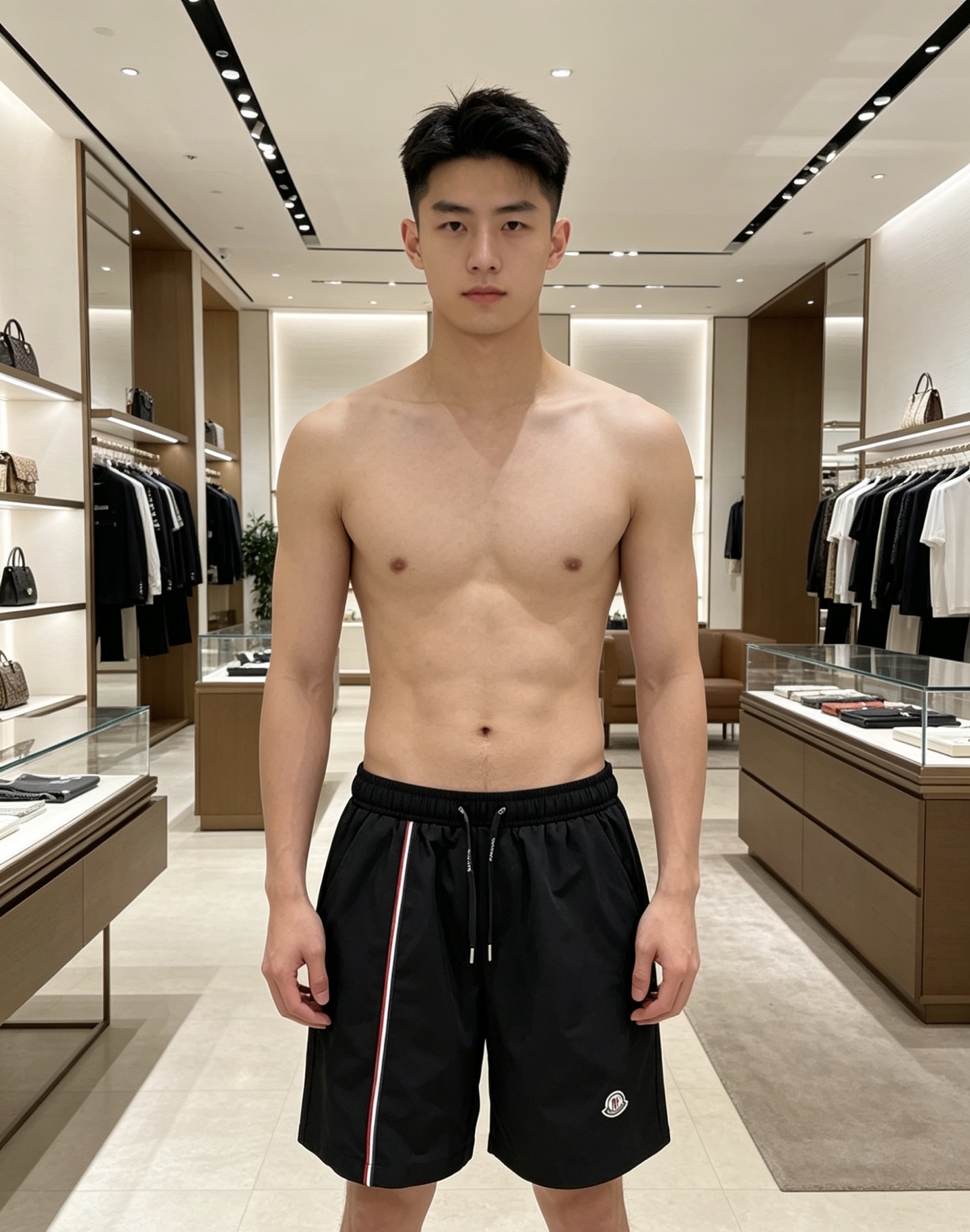 Moncler 蒙口 2026ss男士夏季经典织带休闲短裤，白/黑双色可选。采用高密透气尼龙面料，抗皱易