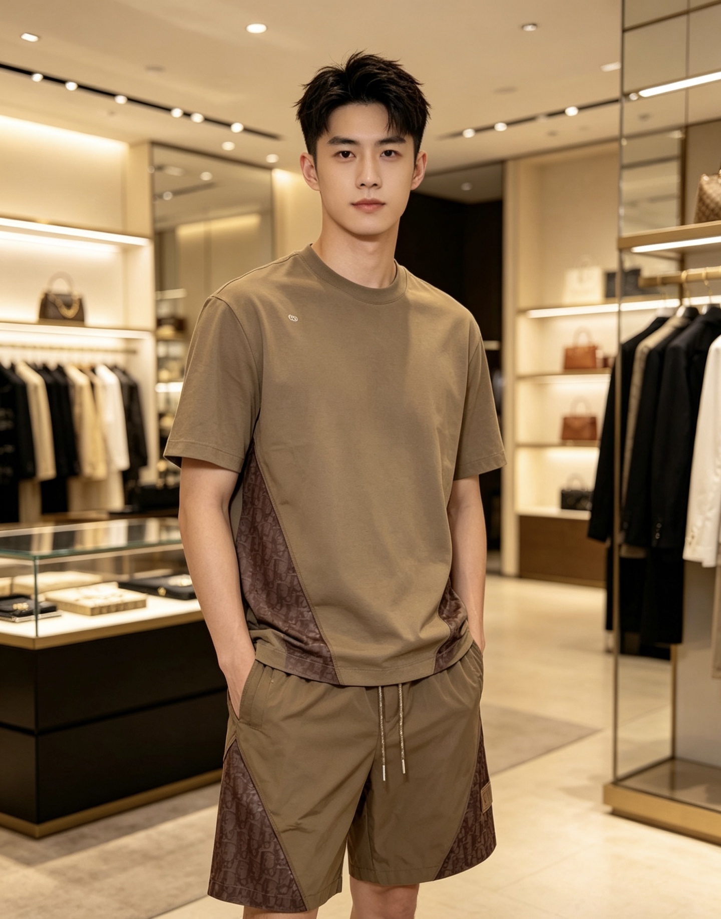 NO:840054,Dior Dior  2026ss summer Oblique presbyopic splicing series casual shorts, available in black/coffee colors, combine the brand's iconic elements with functional tailoring to create a new texture. Made of high-density anti-wrinkle nylon fabric, the upper body is light and breathable, with a smooth drape, without fear of summer heat and wrinkles; the waistband adopts a two-color drawstring elastic design  , with exquisite rope details, taking into account both comfort and sophistication. The Oblique presbyopia stitching on both sides of the pants, the HD logo on the front, and the three-dimensional DIOR patch pocket on the back are low-key to inject brand recognition. The neat straight silhouette modifies the leg shape. Whether it is daily life in the city or on vacation, you can easily wear a relaxed and noble summer style.  Color black coffee code number 48-56, dior, dior, shorts,19860909Dior 迪奥 2026ss夏季Oblique老花拼接系列休闲短裤,黑/咖双色可选,把品牌标志性元素与机能剪裁玩出了新质感.甄选高密抗皱锦纶面料打造,上身轻薄透气,自带顺滑垂坠感,无惧夏日闷热与褶皱；腰头采用双色抽绳松紧设计,搭配精致绳头细节,兼顾舒适与精致度.裤身两侧的Oblique老花拼接与正面HD标识、背面立体DIOR贴袋,低调注入品牌辨识度,利落直筒版型修饰腿型,无论是都市日常还是度假出行,都能轻松穿出松弛显贵的夏日格调. 颜色黑色 咖色 码数48-56,,dior,dior,shorts,,Men's clothing
