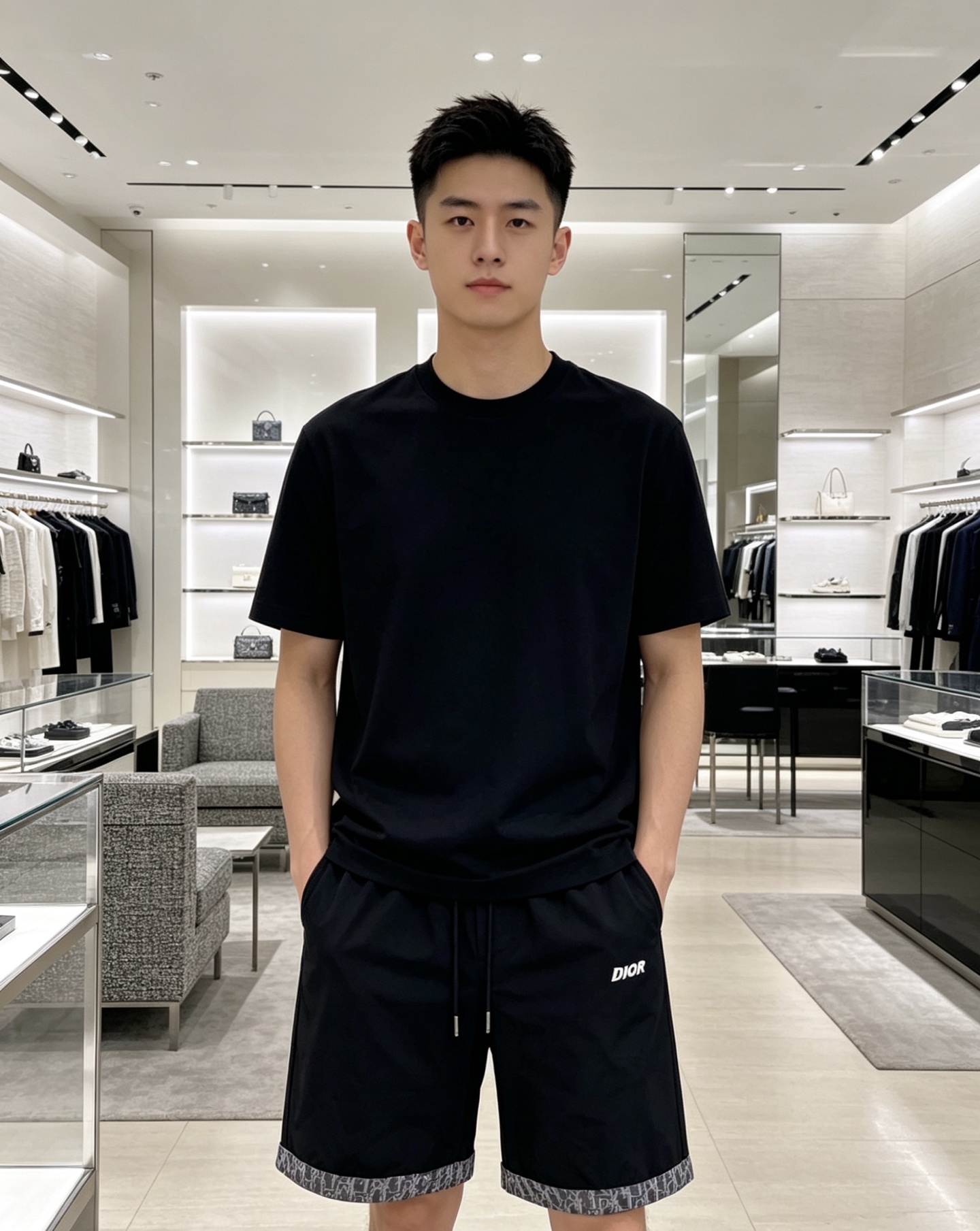 Dior 迪奥 2026ss夏季限定Oblique老花拼接休闲短裤，将品牌标志性元素与现代机能剪裁巧妙融