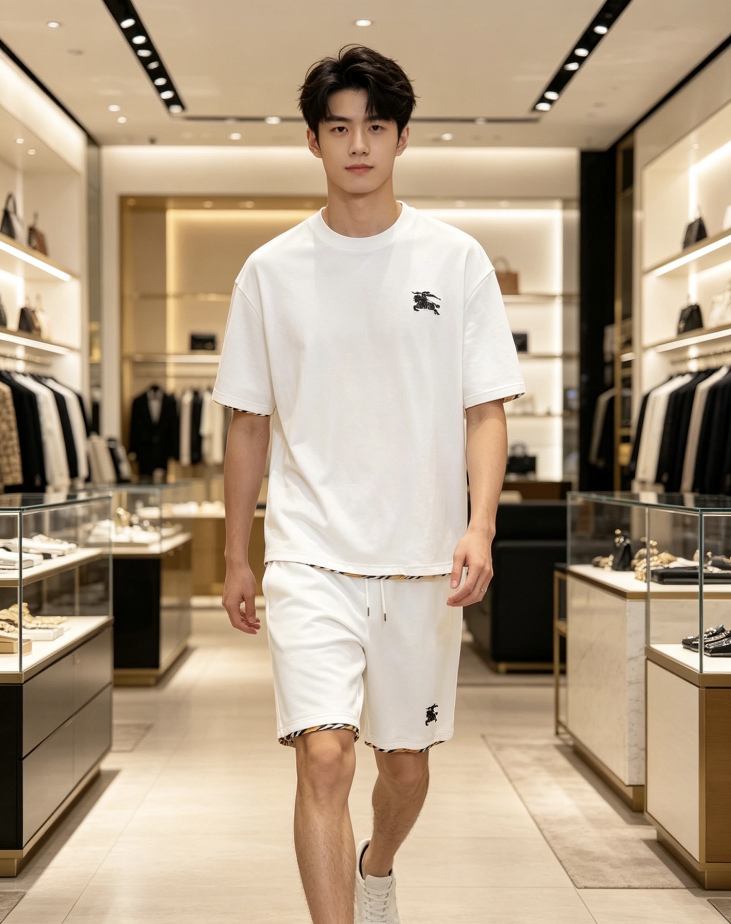 NO:840035,/set Burberry Burberry 2026ss latest spring and summer suit, same style for men and women, classic design short-sleeved T-shirt shorts suit, customized pure cotton fabric, soft to the touch, comfortable to wear, fine workmanship. The upper body effect is invincible and handsome, color white, code number 48-56,, burberry, burberry, shorts, T-shirt, tees, t-shirt,19860909/套 Burberry 巴宝莉 2026ss春夏最新款套装,男女同款,经典设计短袖T恤短裤套装,定制纯棉面料,手感柔软,穿着舒适,做工精细.上身效果无敌帅气, 颜色白色 码数48-56,,burberry,burberry,shorts,T-shirt,tees，t-shirt,,Men's clothing