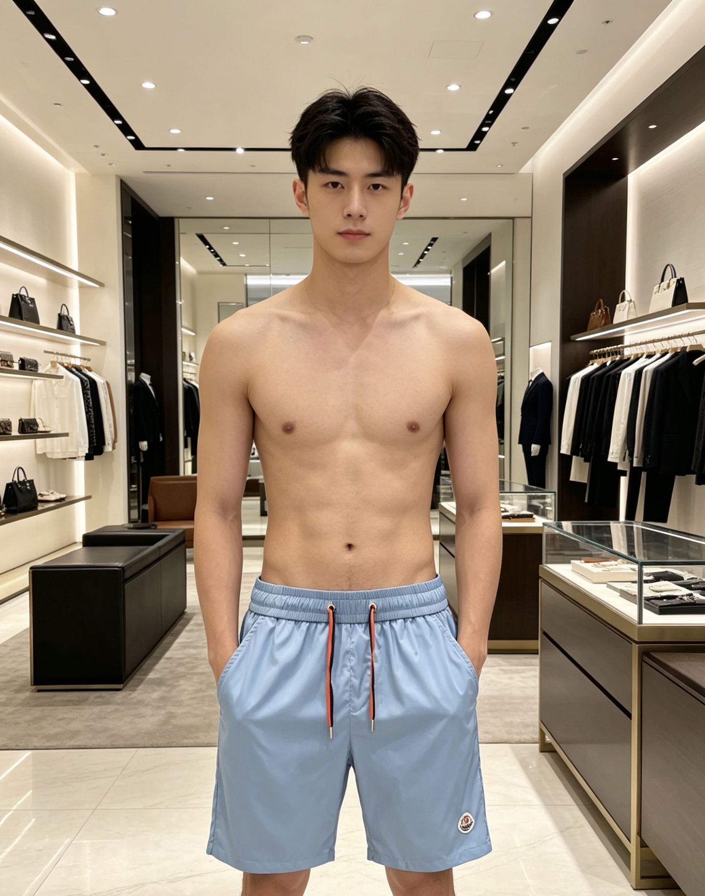 Moncler 蒙口 2026ss夏季新款休闲短裤经典标识速干抽绳沙滩短裤采用高密度锦纶面料，具备速干、