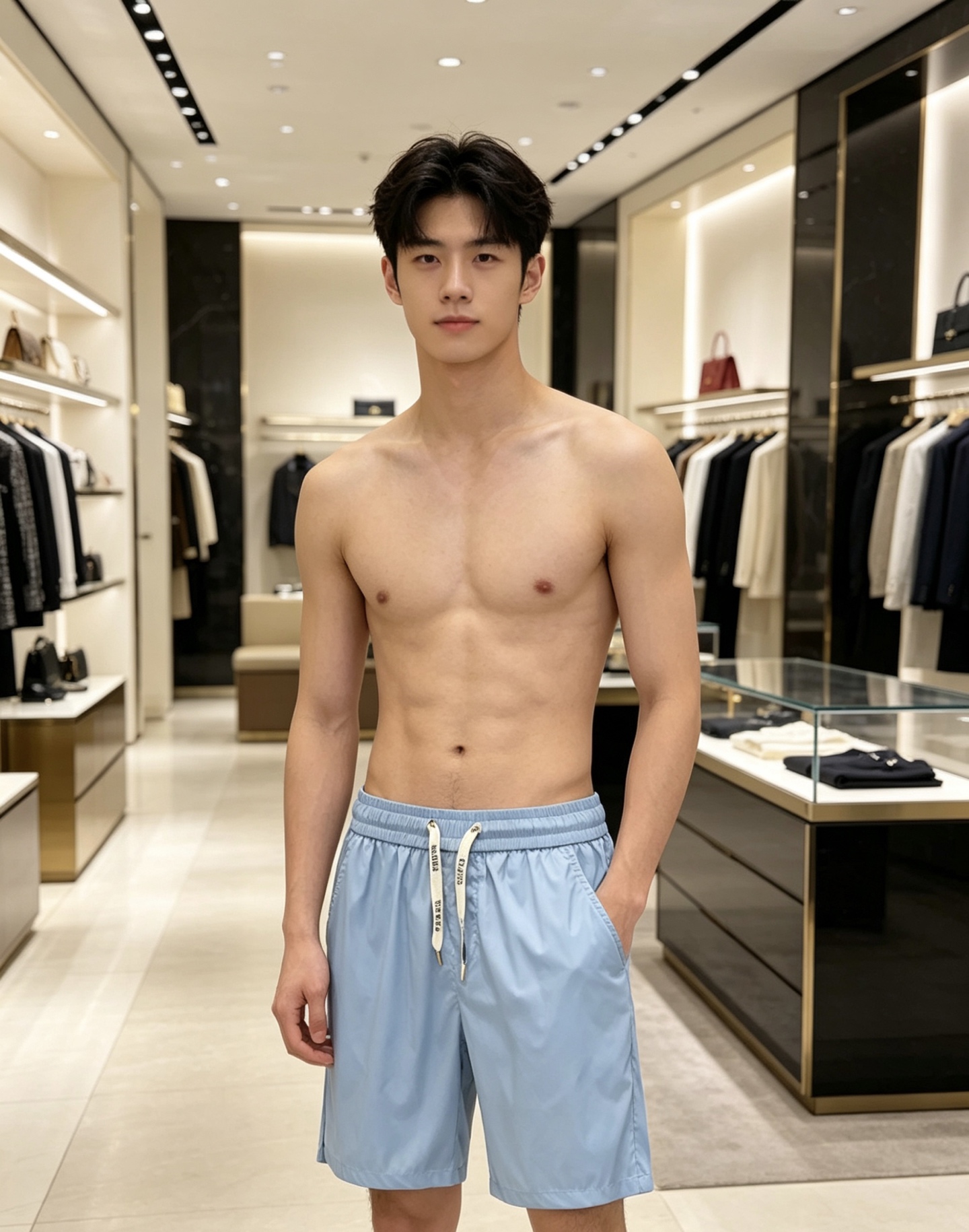 Prada 普拉达 2026ss夏季新款休闲短裤经典标识速干抽绳沙滩短裤采用高密度锦纶面料，具备速干、抗
