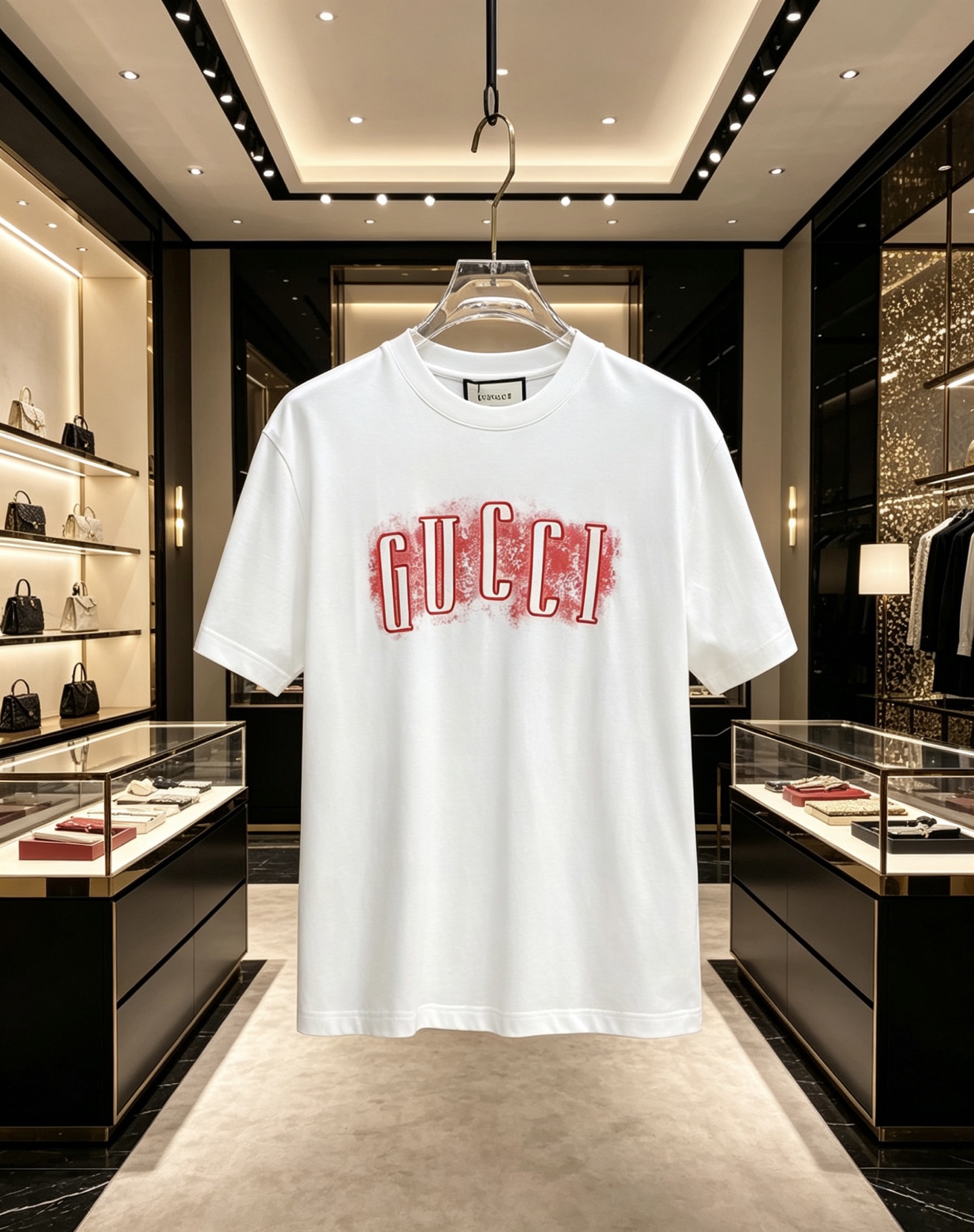 NO:847453,Gucci Gucci 2026ss new spring and summer new debut counter latest short-sleeved round neck T-shirt high-end custom design avant-garde fashion!  The brand logo is designed with heavy craftsmanship. High-end customized pure cotton fabric. Soft to the touch. Comfortable to wear. Exquisite stitching at the counter level. Fine workmanship. The upper body effect is incomparably handsome!  A must-have item for a stylish man!  Color Black White Size S-XXL,,gucci,T-shirt,tees,t-shirt,19860909Gucci 古奇 2026ss 春夏新款首发专柜最新款短袖圆领T恤 高端订制 设计前卫时尚！品牌logo重工艺设计 高端定制纯棉面料.手感柔软.穿着舒适.专柜级别精致车线.做工精细.上身效果无敌帅气！型男必备单品！ 颜色黑色 白色 码数S-XXL,,gucci,T-shirt,tees，t-shirt,,Men's clothing
