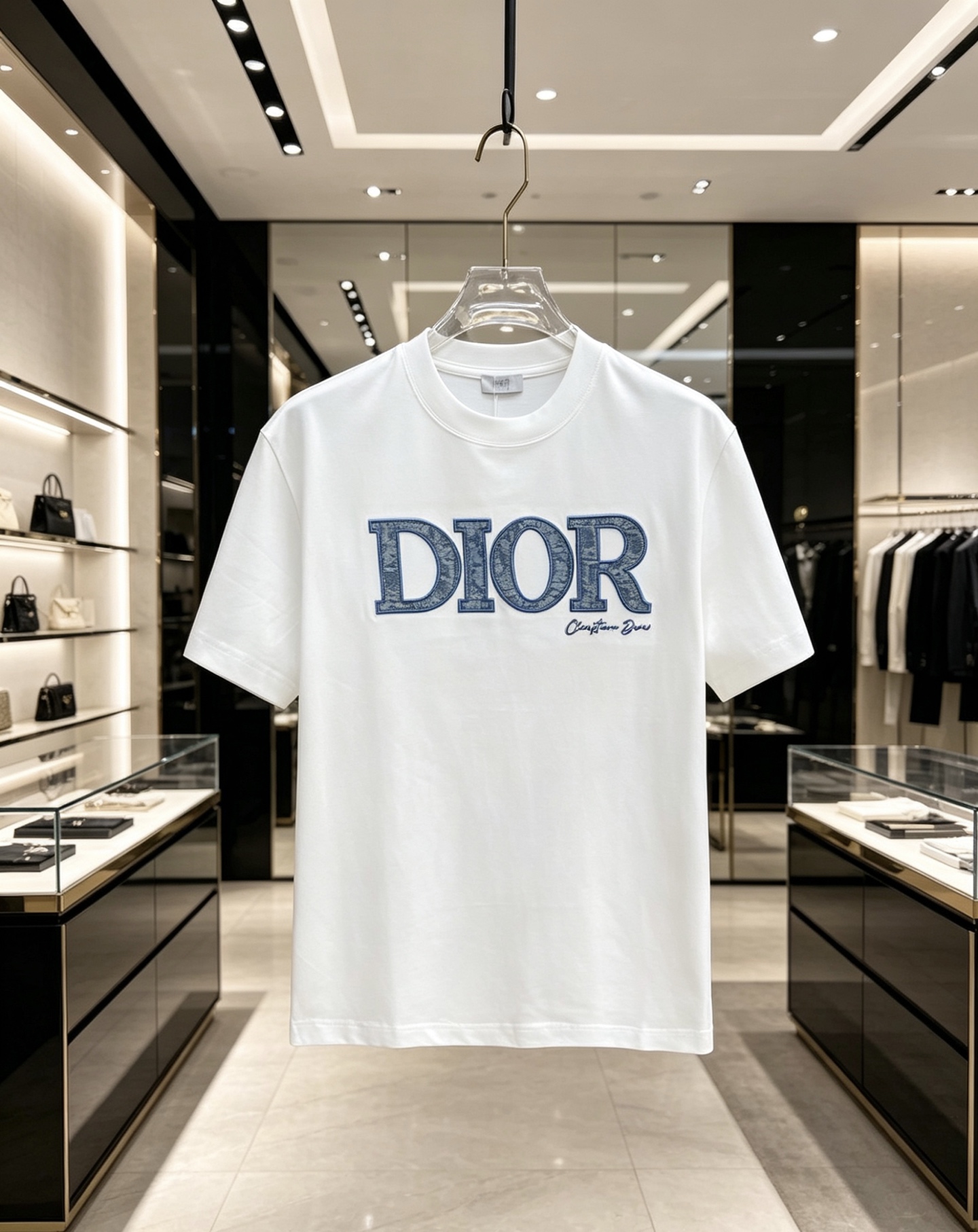 NO:847460,Dior Dior 2026 spring and summer new short-sleeved T-shirt, Dior classic Oblique embroidered T-shirt | black/white two-color, the brand's iconic model that must be purchased in the 2026 spring and summer, blue Oblique presbyopia embroidered letters on the chest, with handwritten signature details, with high level of recognition  The high-count cotton fabric is draped and crisp, and the slightly loose off-shoulder cut modifies the shoulder line. The black/white two-tone color is suitable for all spring and summer dressing scenes, and it is easy to achieve the French relaxed and elegant feeling. Size S-XXL, dior, dior, T-shirt, tees, t-shirt,19860909Dior 迪奥2026春夏新款短袖T恤,Dior 经典Oblique刺绣T恤 | 黑/白双色 2026春夏必入的品牌标志性款,胸前蓝调Oblique老花刺绣字母,搭配手写体签名细节,自带高级辨识度 高支棉面料垂坠挺括,微宽松落肩剪裁修饰肩线,黑/白双色适配所有春夏穿搭场景,轻松拿捏法式松弛贵气感 码数S-XXL,,dior,dior,T-shirt,tees，t-shirt,,Men's clothing