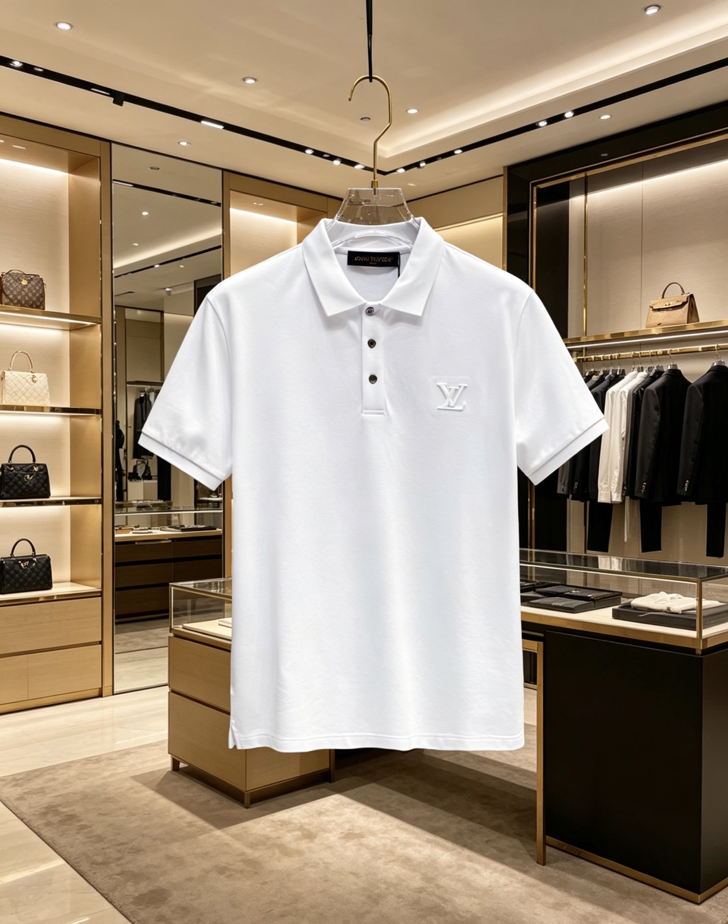 NO:847465,Lv 2026ss new spring and summer new debut counter, the latest POLO shirts, high-end customization, avant-garde and fashionable designs!  The brand logo is designed with heavy craftsmanship. High-end customized 230g fabric. Soft to the touch. Comfortable to wear. Exquisite stitching at the counter level. Fine workmanship. The upper body effect is incomparably handsome!  A must-have item for a stylish man!  Color Black White Size M-3XL, Louis Vuitton,19860909Lv 2026ss春夏新款首发专柜最新POLO衫 高端订制 设计前卫时尚！品牌logo重工艺设计 高端定制230克面料.手感柔软.穿着舒适.专柜级别精致车线.做工精细.上身效果无敌帅气！型男必备单品！ 颜色黑色 白色 码数M-3XL,,louis vuitton,,Men's clothing