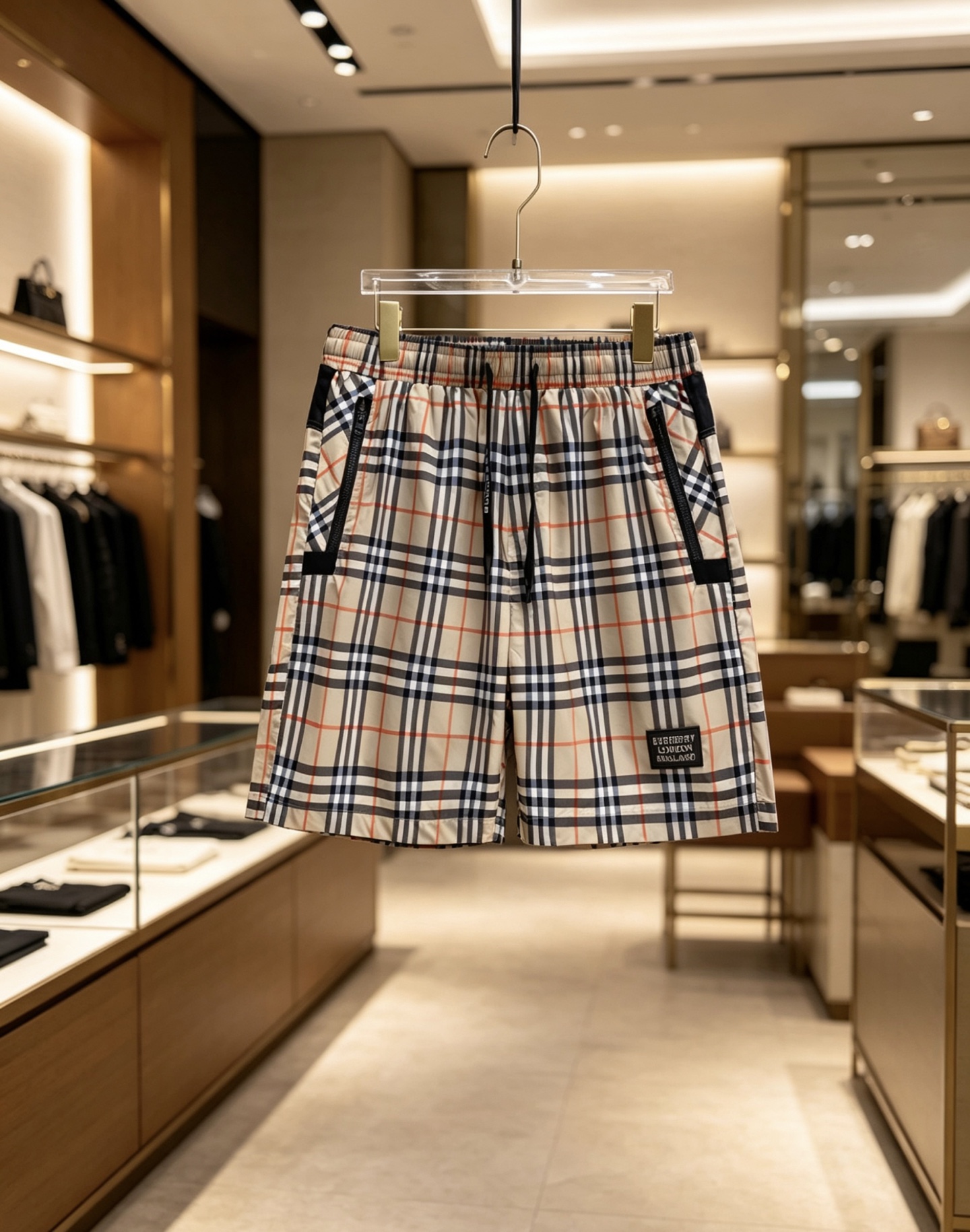 NO:847484,Burberry 2026ss men's summer classic plaid functional casual shorts, made of high-density anti-wrinkle nylon fabric, light, breathable and anti-wrinkle; the iconic vintage plaid and equestrian knight logo highlight the brand's heritage, double-sided zipper pockets are both practical and stylish, and the elastic drawstring waistband is matched with a straight loose fit to easily create a high-end and refreshing summer outfit. Color black plaid code number 48-56,,burberry,burberry,shorts,19860909Burberry 巴宝莉 2026ss男士夏季经典格纹机能休闲短裤,采用高密抗皱锦纶面料,轻薄透气且抗皱；标志性Vintage格纹与马术骑士徽标彰显品牌底蕴,双侧拉链口袋兼顾实用与造型,弹力抽绳腰头搭配直筒宽松版型,轻松打造夏日高阶清爽穿搭. 颜色黑色 格纹 码数48-56,,burberry,burberry,shorts,,Men's clothing