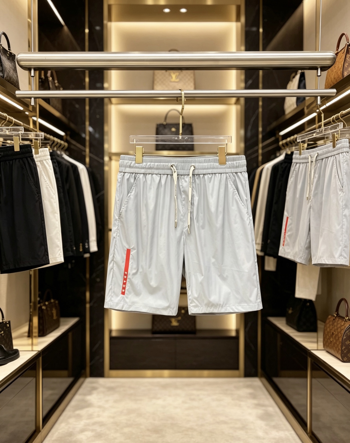 NO:847493,Prada 2026ss new summer casual shorts. Classic logo quick-drying drawstring beach shorts are made of high-density nylon fabric, which has the characteristics of quick-drying, anti-wrinkle and breathability. The elastic waist design is equipped with a drawstring metal head, which is extremely comfortable!  Code number 48-56,,prada,prada,shorts,19860909Prada 普拉达 2026ss夏季新款休闲短裤 经典标识速干抽绳沙滩短裤采用高密度锦纶面料,具备速干、抗皱、透气的特性,松紧腰设计搭配抽绳金属头,舒适度极高！ 码数48-56,,prada,prada,shorts,,Men's clothing
