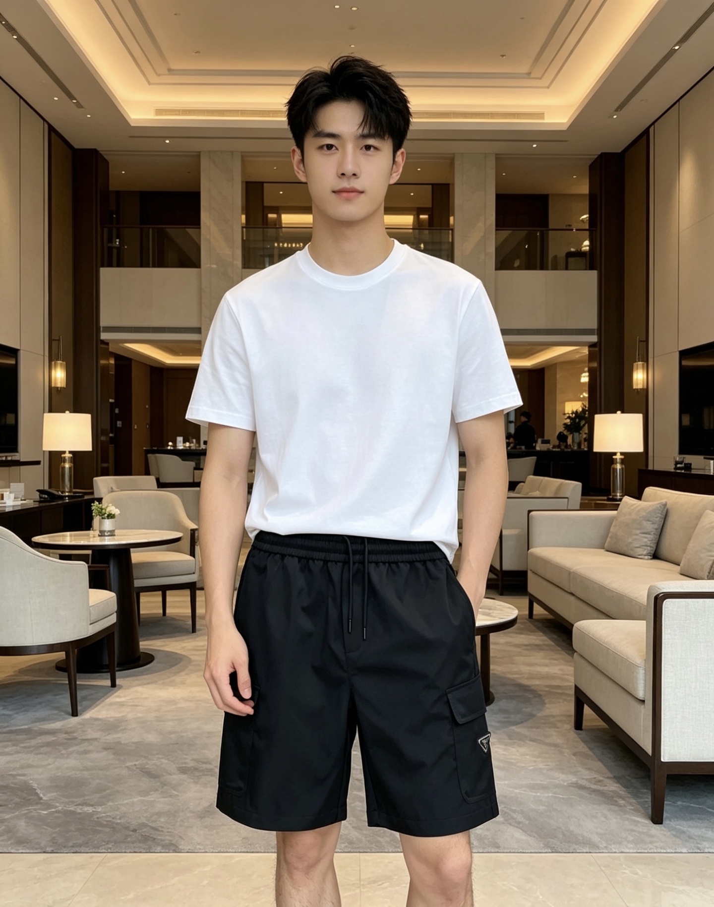NO:875523,Prada Prada 2026 spring and summer new style!  Tencel-like drape cargo shorts, directly welded to the summer wardrobe!  The upgraded fabric is not stiff nylon, but a thin satin nylon with a soft light like Tencel. It is smooth on the hand and has a full drape. It is breathable and not sweaty in summer. The large work pocket design is practical and has a sense of street cool. The iconic triangle logo on the side low-key highlights the brand DNA. Military green/black two-color options, the military green is retro and eye-catching, and the black is versatile and slimming. The loose straight version is suitable for both boys and girls regardless of body shape!  Code number 48-56,,prada,prada,shorts,19860909Prada 普拉达 2026春夏新款！天丝感垂坠工装短裤,直接焊在夏日衣柜！ 面料升级不是硬挺尼龙,是带天丝般柔光的轻薄缎面尼龙,上手滑溜溜,垂坠感拉满,夏天穿透气不闷汗 工装大口袋设计,实用又自带街头酷感 侧边标志性三角标,低调彰显品牌DNA 军绿/黑色双色可选,军绿复古吸睛,黑色百搭显瘦 宽松直筒版型,不挑身材,男生女生都能轻松驾驭！ 码数48-56,,prada,prada,shorts,,Men's clothing