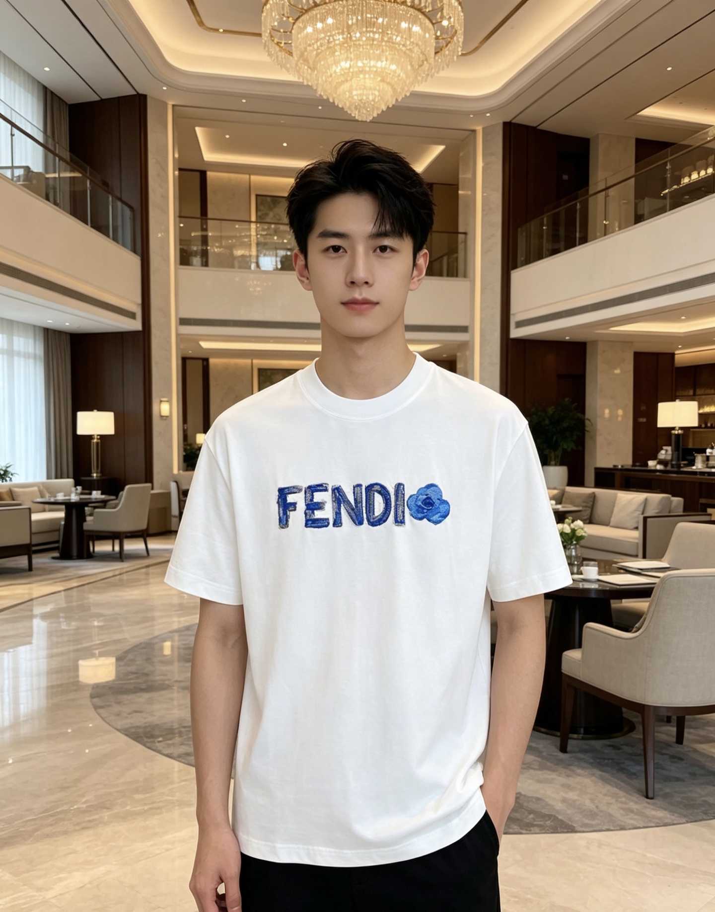 NO:875503,Fendi Fendi 2026 spring and summer new T-shirt, go for the gentle party!  The fabric is super comfortable and high-count combed cotton, soft and skin-friendly, breathable and not sweaty. It is refreshing and comfortable to wear in summer. The hand-painted FENDI letter + rose print on the chest is full of artistic sense. The brushstrokes are delicate and have the texture of oil painting. It is low-key and recognizable. The black and white colors are available. White is refreshing and age-reducing, black is calm and versatile, and both boys and girls can easily control it. The loose and friendly fit is not picky on the figure, and can be worn even if you are slightly fat. It looks good alone or layered!  Size S-XXL,,fendi,fendi,tees,t-shirt,19860909Fendi 芬迪 2026春夏新款T恤,温柔党直接冲！ 面料超舒服高支精梳棉面料,软糯亲肤,透气不闷汗,夏天穿清爽又自在 艺术感拉满胸前手绘风FENDI字母+玫瑰印花,笔触细腻,自带油画质感,低调又有辨识度 黑白双色可选白色清爽减龄,黑色沉稳百搭,男生女生都能轻松驾驭 宽松友好版型不挑身材,微胖也能穿出松弛感,单穿/叠搭都好看！ 码数S-XXL,,fendi,fendi,tees，t-shirt,,Men's clothing