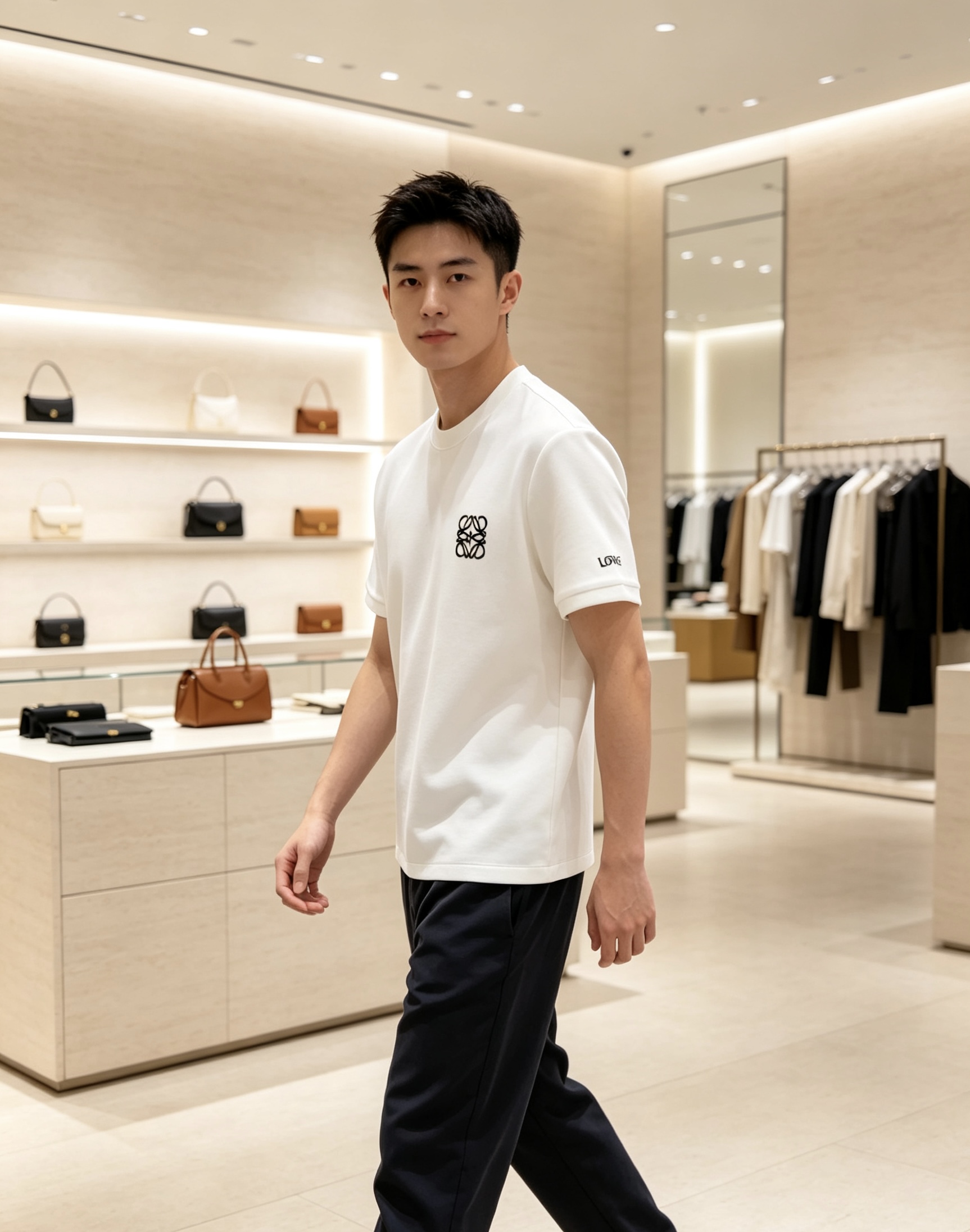 💫2026秋冬新款LOEWE罗意威刺绣短袖T恤打底衫 甄选重磅空气层面料，厚实垂顺，抗皱不易变形 胸口经典Anagram