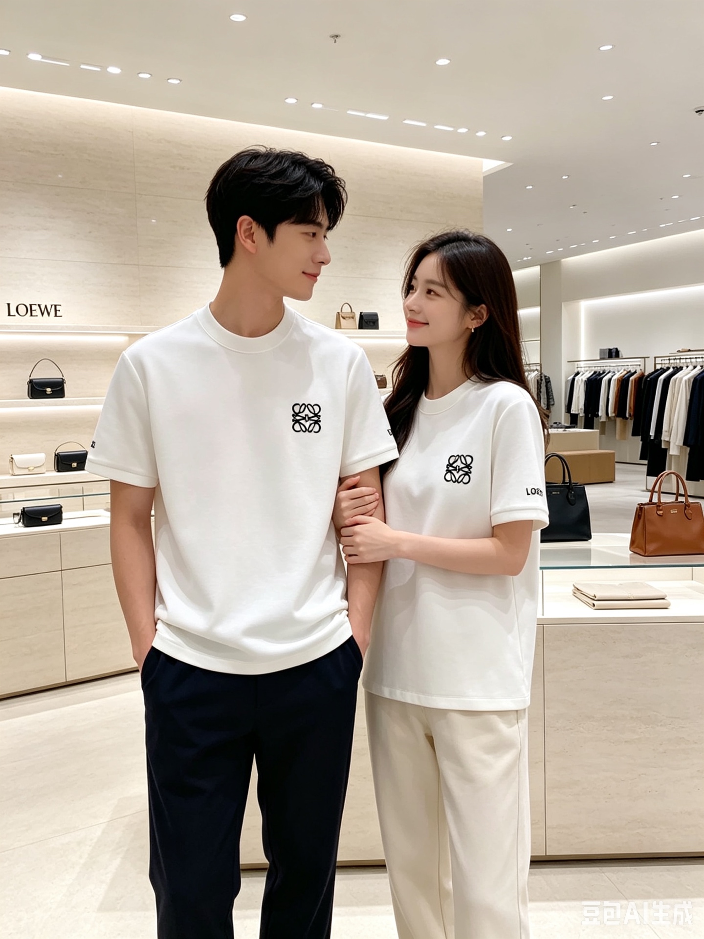 💫2026秋冬新款LOEWE罗意威刺绣短袖T恤打底衫 甄选重磅空气层面料，厚实垂顺，抗皱不易变形 胸口经典Anagram