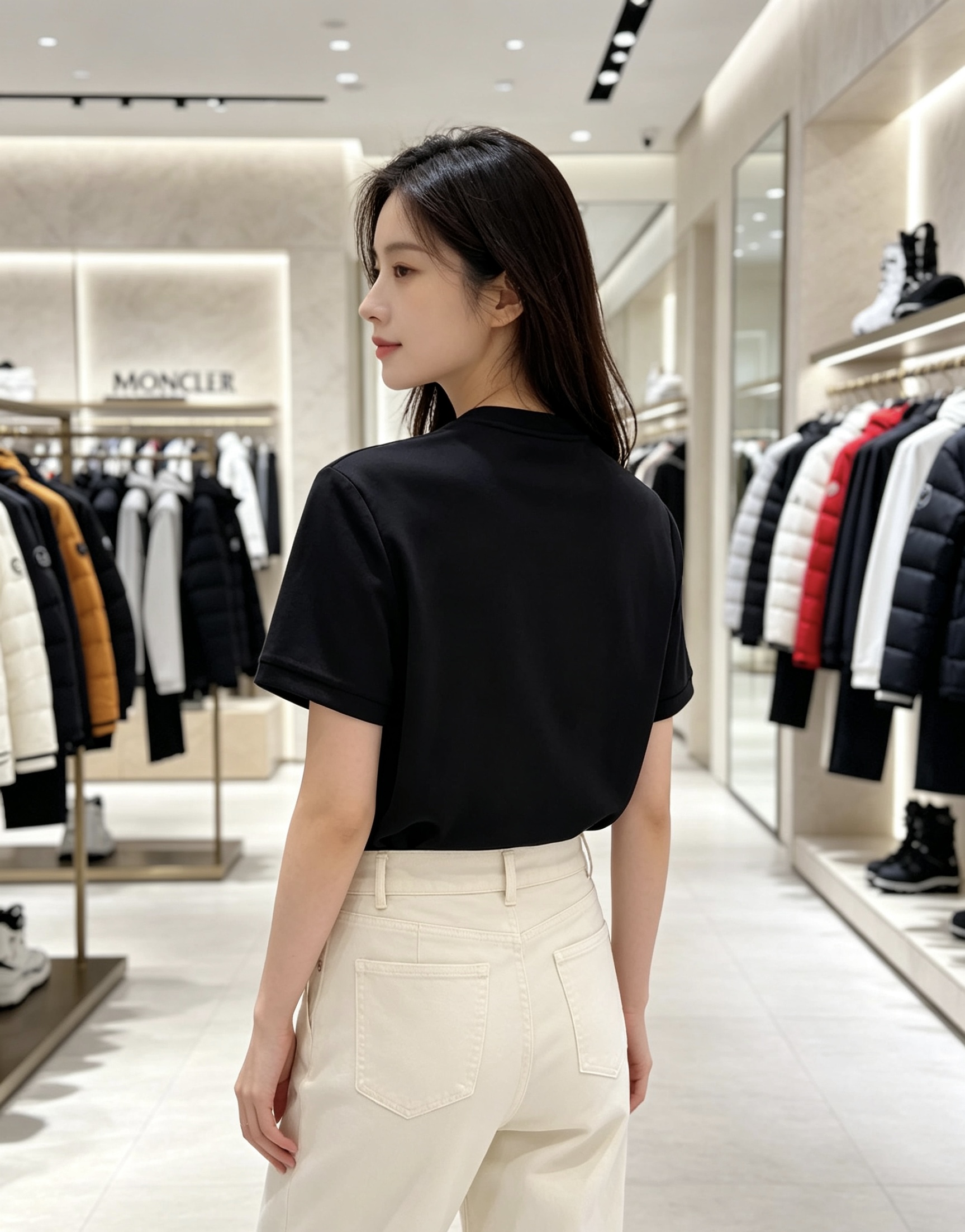 Moncler 蒙口 2026秋冬新品短袖打底T恤 极简圆领剪裁，空气层重磅面料软糯挺括 胸前彩色刺绣标识低调有质感，不