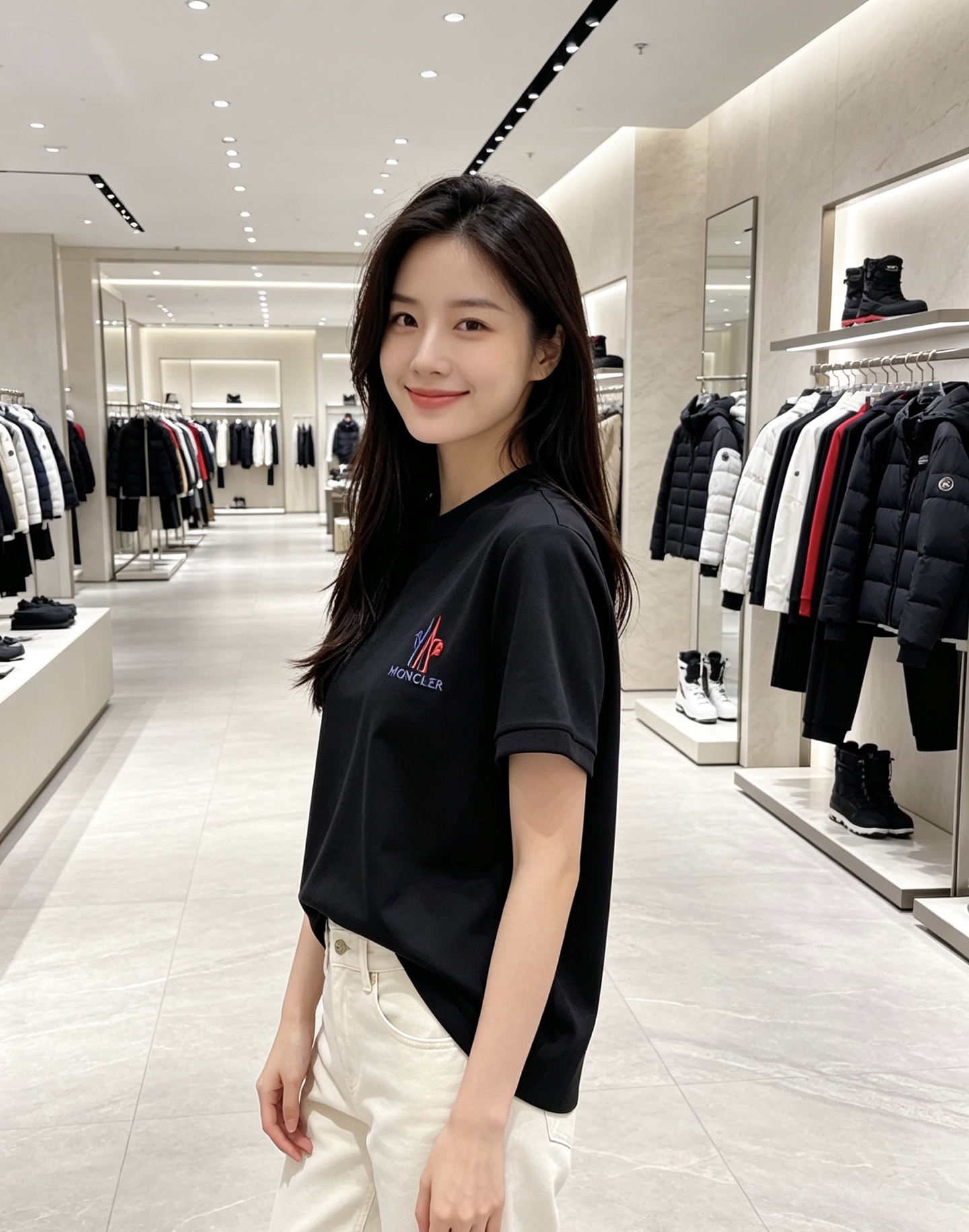 Moncler 蒙口 2026秋冬新品短袖打底T恤 极简圆领剪裁，空气层重磅面料软糯挺括 胸前彩色刺绣标识低调有质感，不