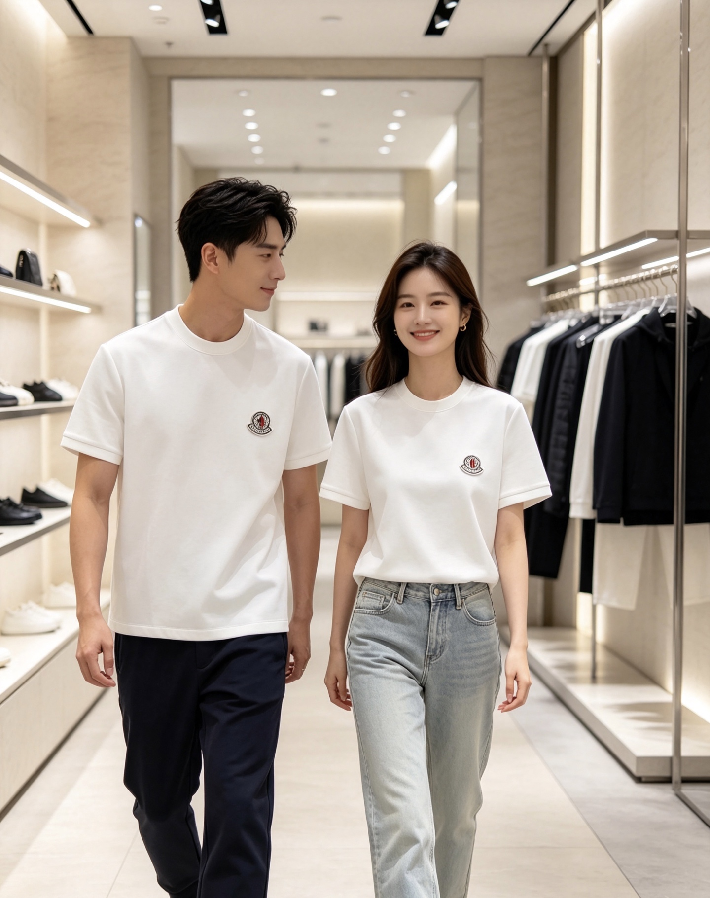 Moncler 2026秋冬蒙口徽章空气层短袖T恤打底衫 高克重空气层面料，厚实垂顺抗皱，不软塌不变形，一年四季适配，秋