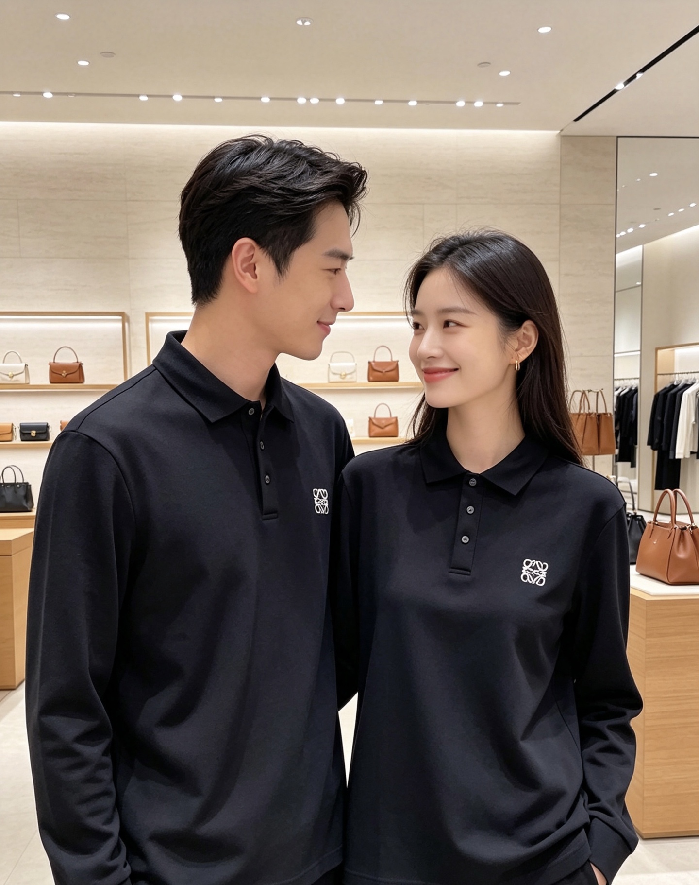 ✨Loewe 罗意威 2026秋冬新款刺绣长袖Polo，细腻珠地棉面料，透气挺括，久穿不易起皱变形 经典翻领三粒扣，版型