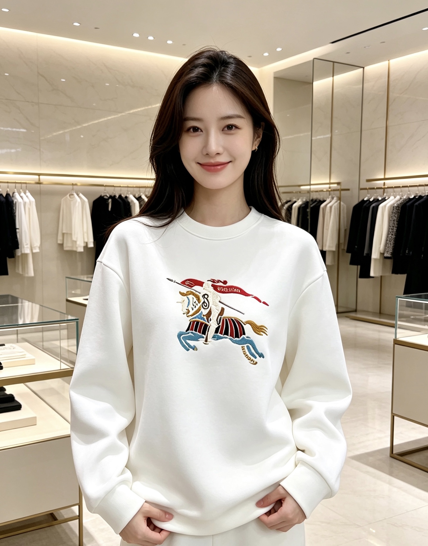 Burberry 巴宝莉 2026秋冬经典骑士战马刺绣圆领卫衣 原版辅料完整复刻，高品质空气层面料，触感柔软垂顺不易变形