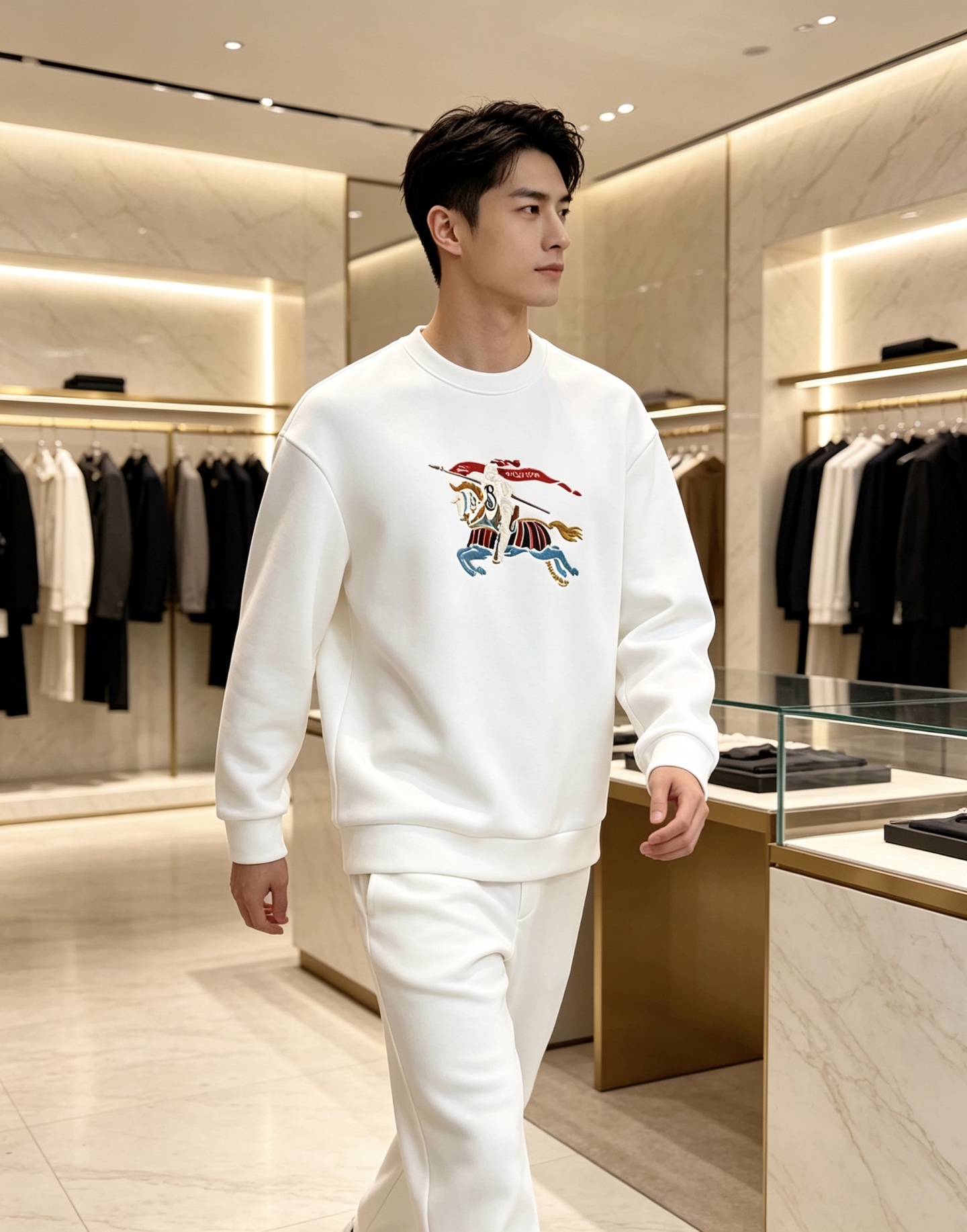 Burberry 巴宝莉 2026秋冬经典骑士战马刺绣圆领卫衣 原版辅料完整复刻，高品质空气层面料，触感柔软垂顺不易变形