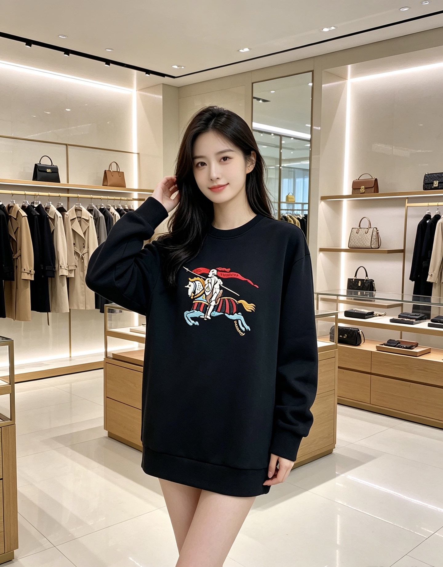 Burberry 巴宝莉 2026秋冬经典骑士战马刺绣圆领卫衣 原版辅料完整复刻，高品质空气层面料，触感柔软垂顺不易变形
