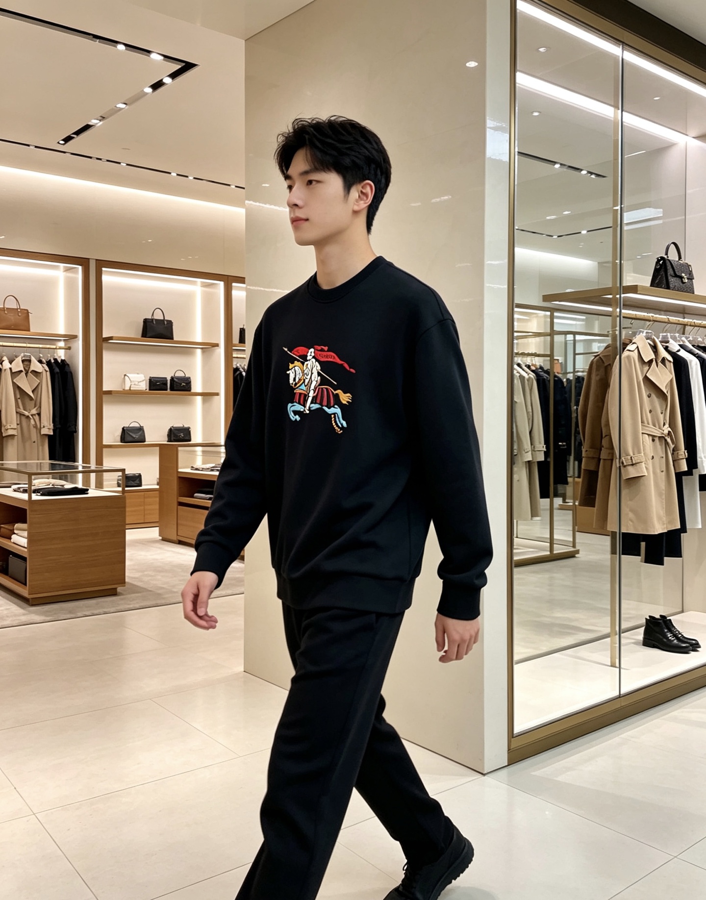 Burberry 巴宝莉 2026秋冬经典骑士战马刺绣圆领卫衣 原版辅料完整复刻，高品质空气层面料，触感柔软垂顺不易变形