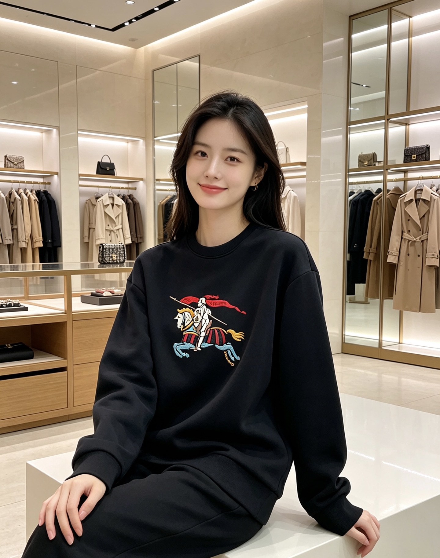 Burberry 巴宝莉 2026秋冬经典骑士战马刺绣圆领卫衣 原版辅料完整复刻，高品质空气层面料，触感柔软垂顺不易变形