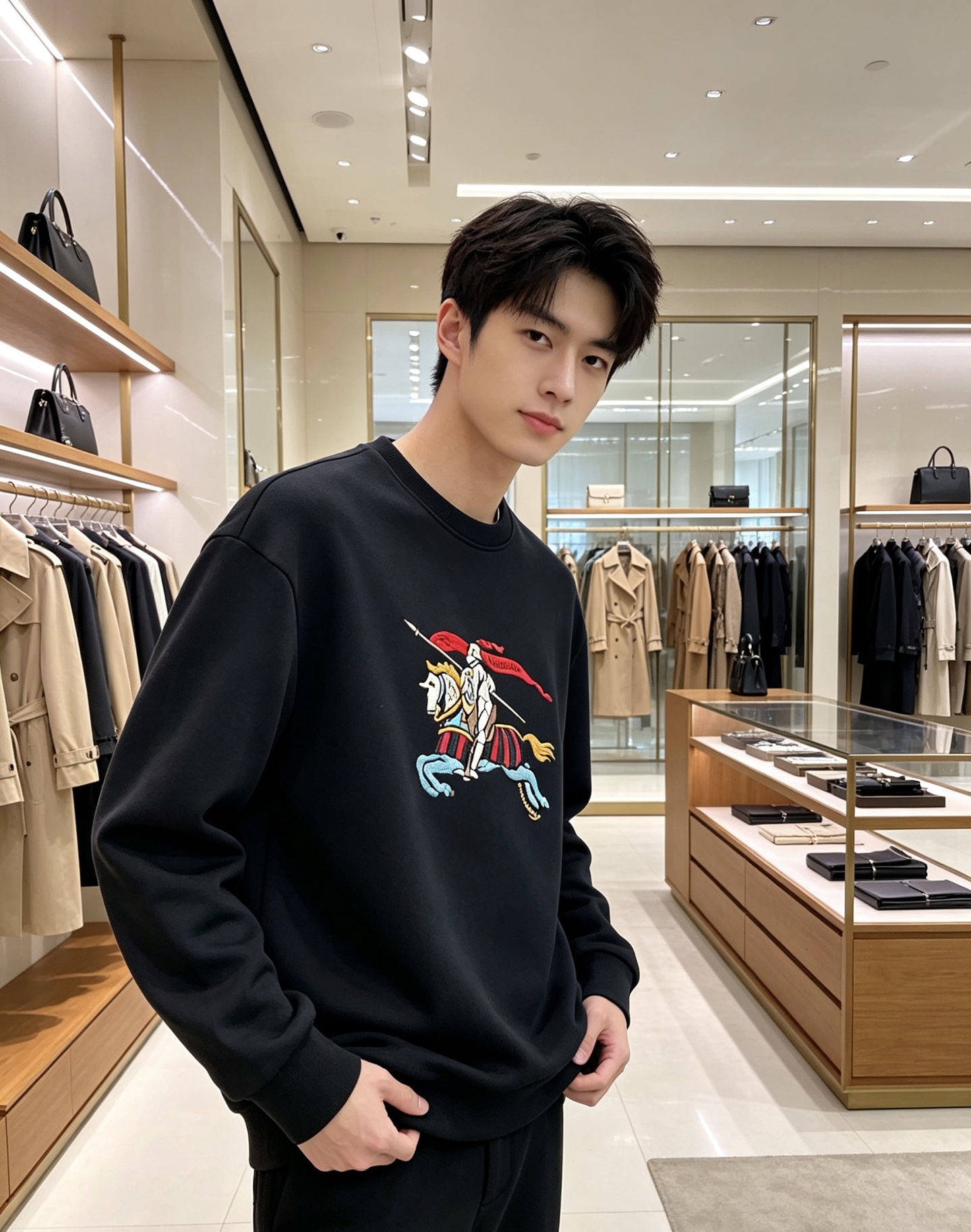 Burberry 巴宝莉 2026秋冬经典骑士战马刺绣圆领卫衣 原版辅料完整复刻，高品质空气层面料，触感柔软垂顺不易变形