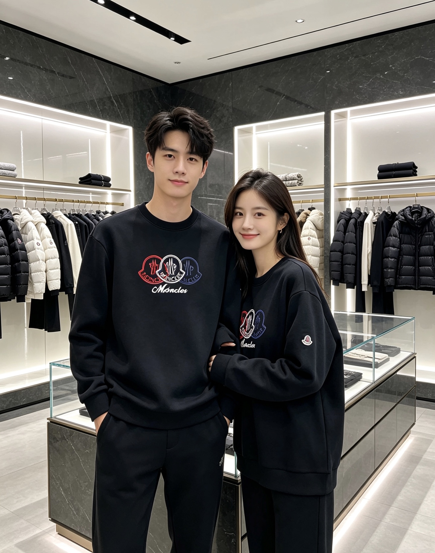 Moncler 蒙口 2026秋冬新款圆领卫衣 采用高密空气层面料，透气不闷，垂感十足，久穿不易起皱 胸前三色徽章立体刺